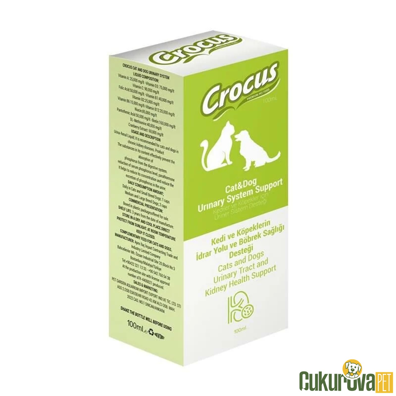 Crocus Üriner Sistem Destek Kedi & Köpek Vitamini 100 Ml