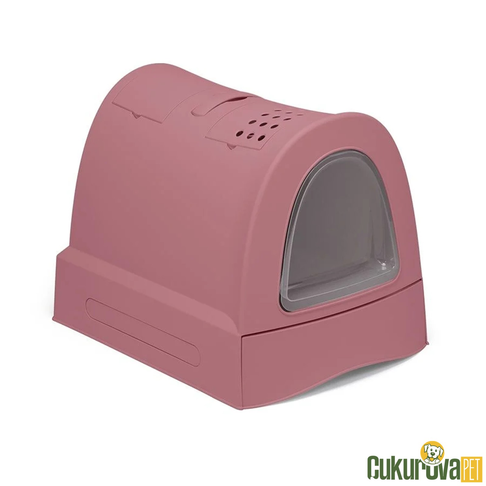 Imac Zuma Çekmeceli Kapalı Kedi Tuvaleti - Pembe