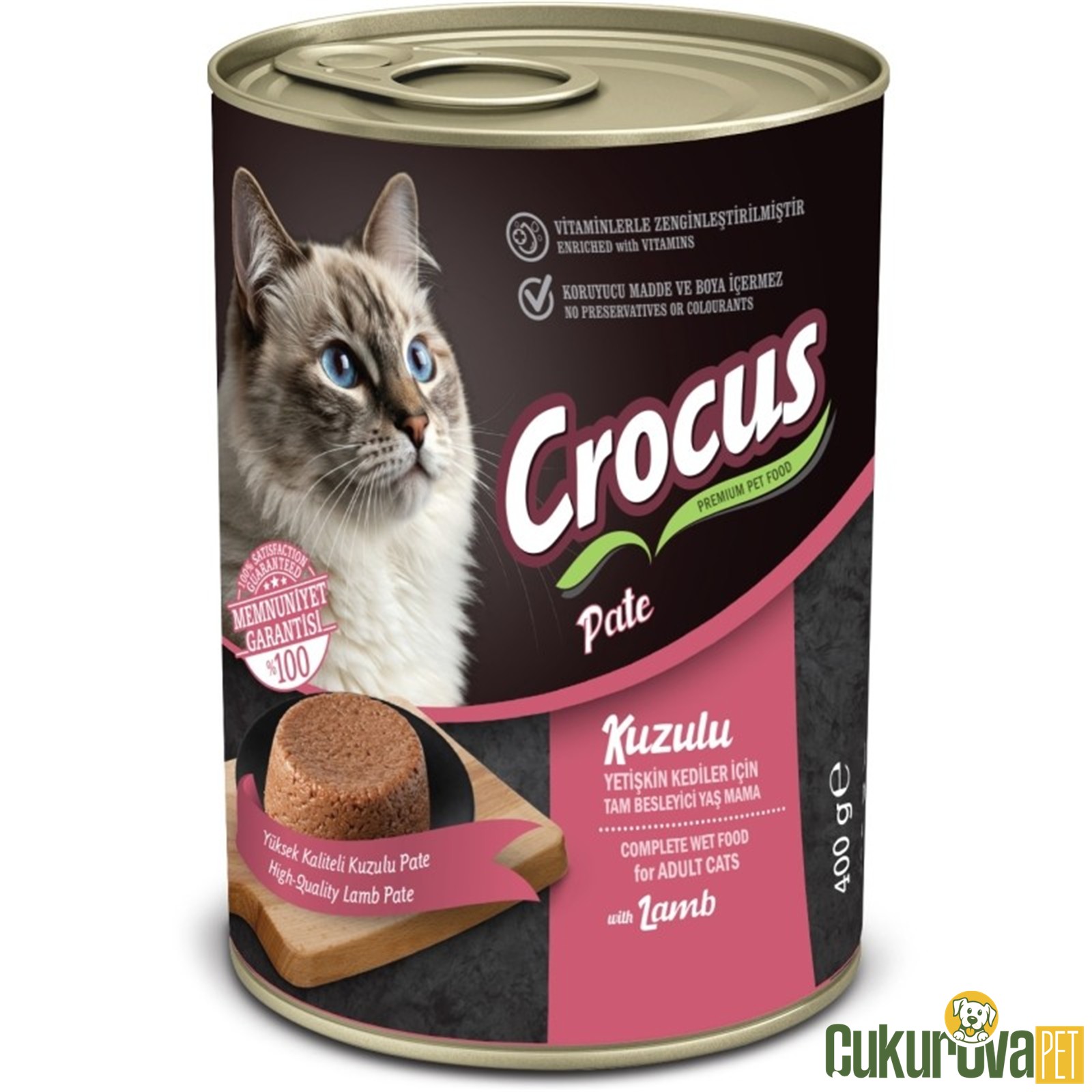 Crocus Adult Pate Kuzu Etli Yetişkin Kedi Yaş Maması 400 Gr