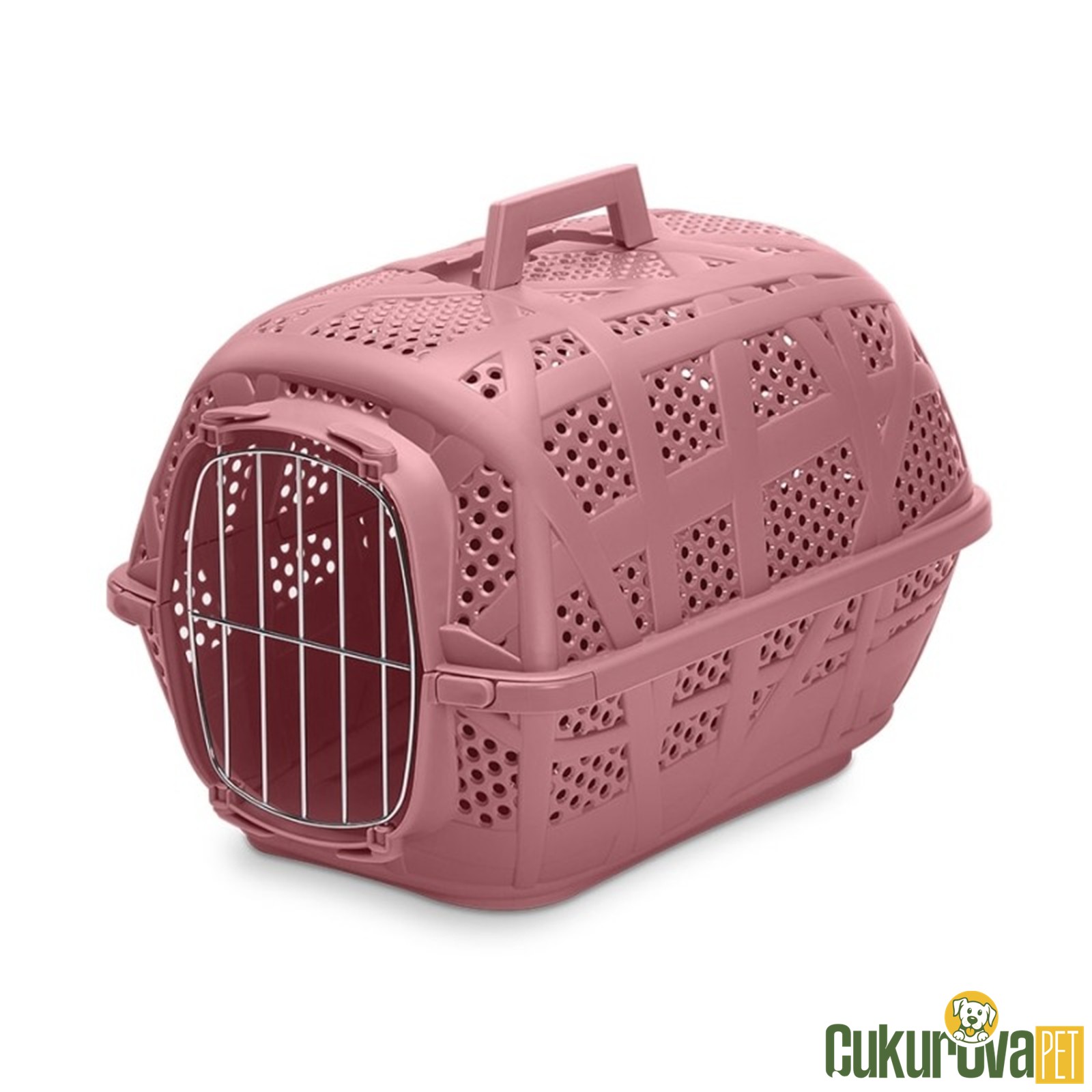 Imac Kedi & Köpek Taşıma Kafesi Carry Sport Metal Kapılı 48.5 x 34 x 32 Cm - Pembe