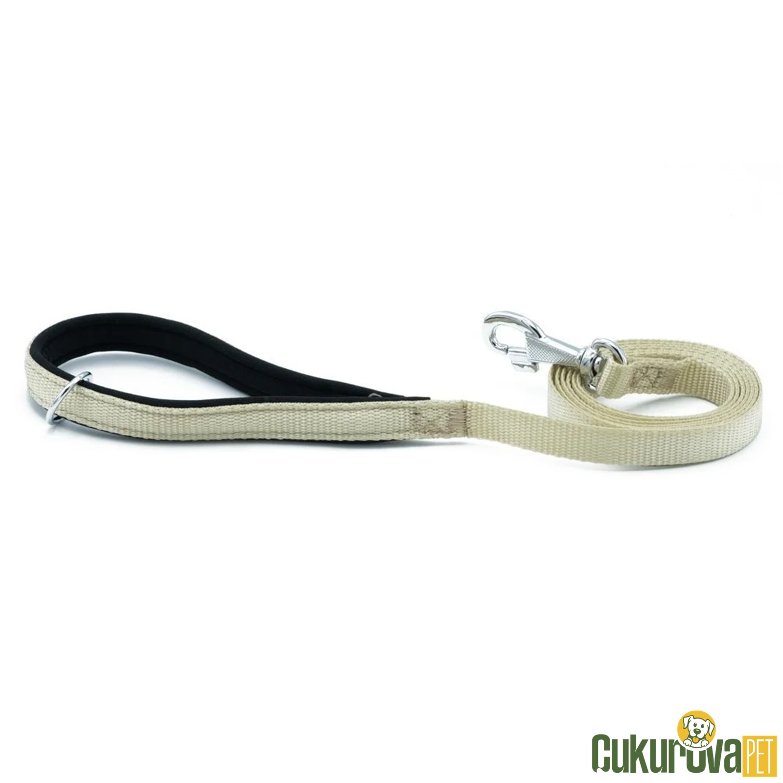 Doggie Konforlu Dokumadan El Yapımı Köpek Gezdirme Kayışı M - 1.5 x 160 Cm - Haki