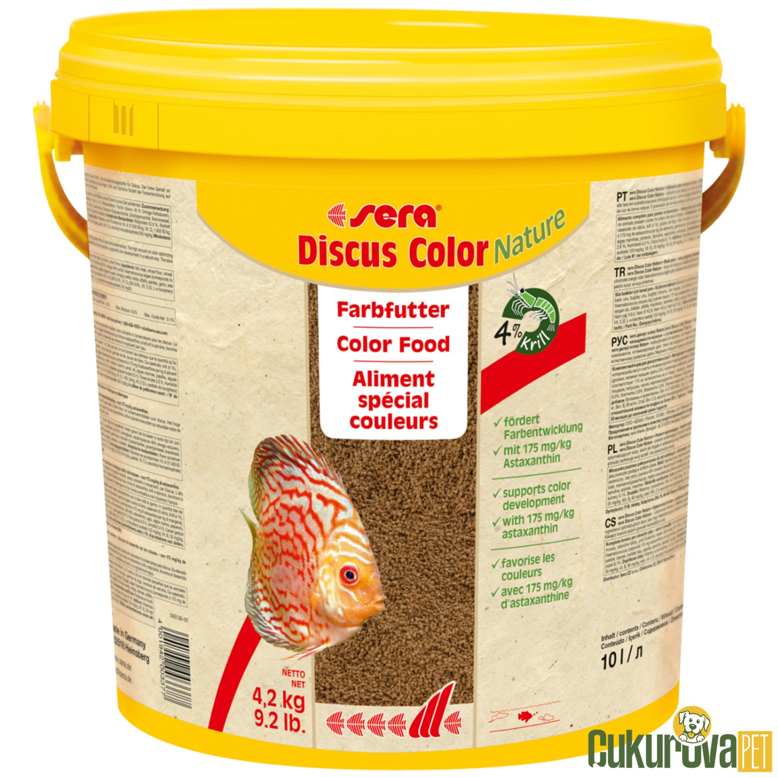 Sera Discus Color Nature Granül Yem 10 L - 4.2 Kg