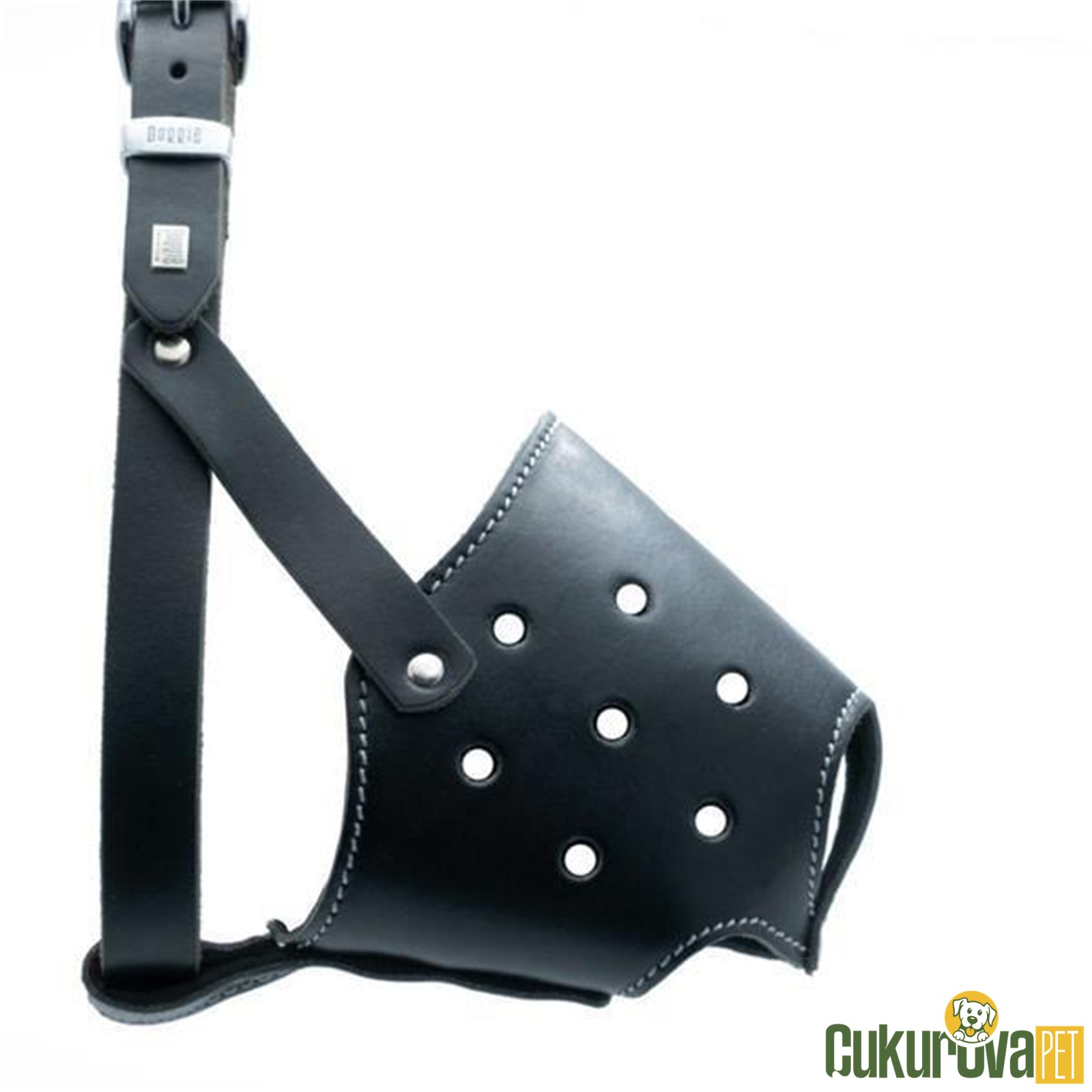 Doggie Kısa Burun Deri Köpek Ağızlığı Xl - Siyah
