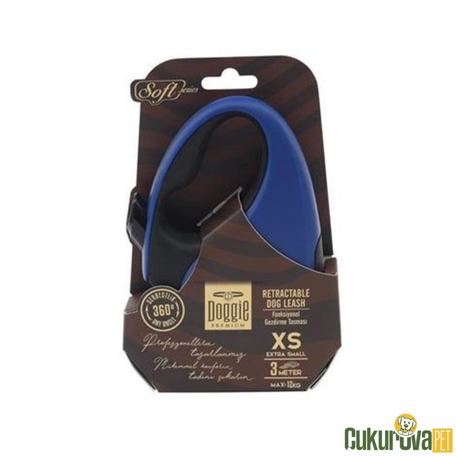 Doggie Soft Seri̇si̇ Otomati̇k Uzatma Tasması Xs - 12 Kg - 3 M - Royal Mavi̇