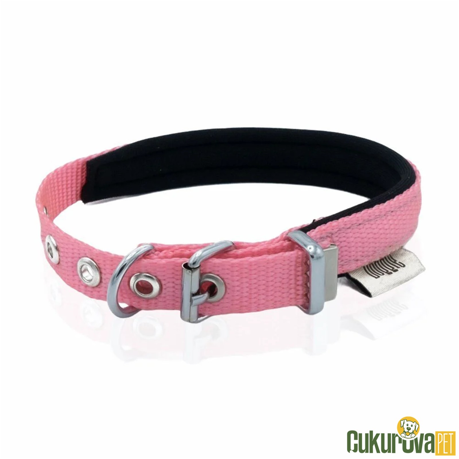 Doggie Konforlu Dokumadan El Yapımı Köpek Boyun Tasması S - 1.5 x 20 - 25 Cm - Pembe