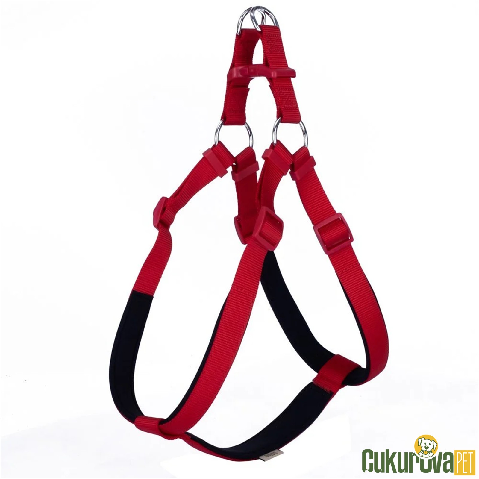 Doggie Konforlu Dokumadan El Yapımı Ronin Model Köpek Göğüs Tasması Xxl - 3 x 70 - 80 Cm - Kırmızı