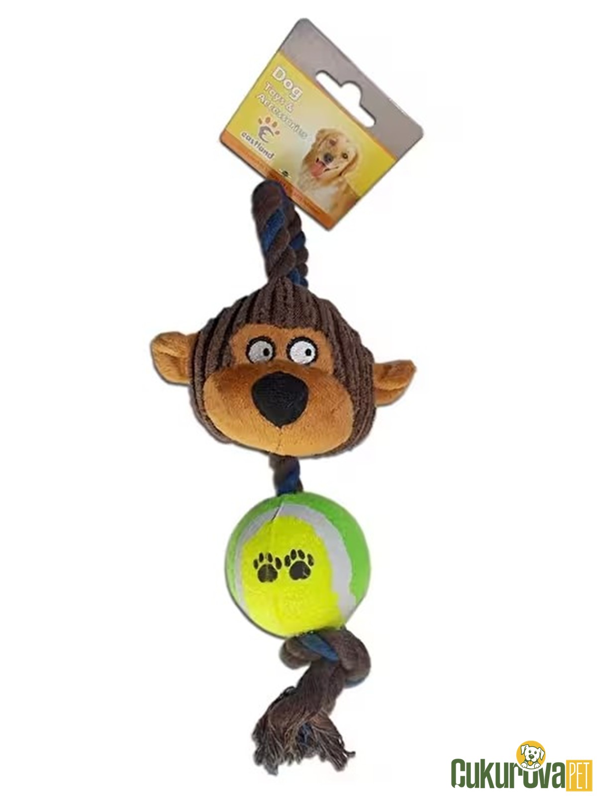 Eastland Köpek Oyuncağı Peluş Maymun Ve Stres Toplu Di̇ş İpi̇ - 35 x 12 Cm