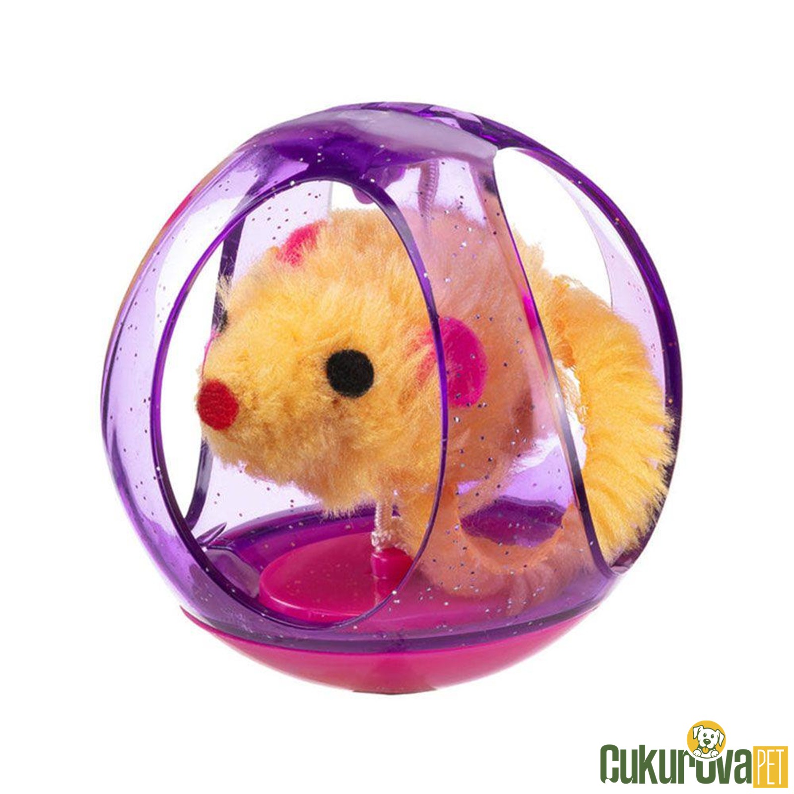 Ferplast Yuvarlak Top İçi̇nde Peluş Kedi̇ Oyuncağı 6 Cm