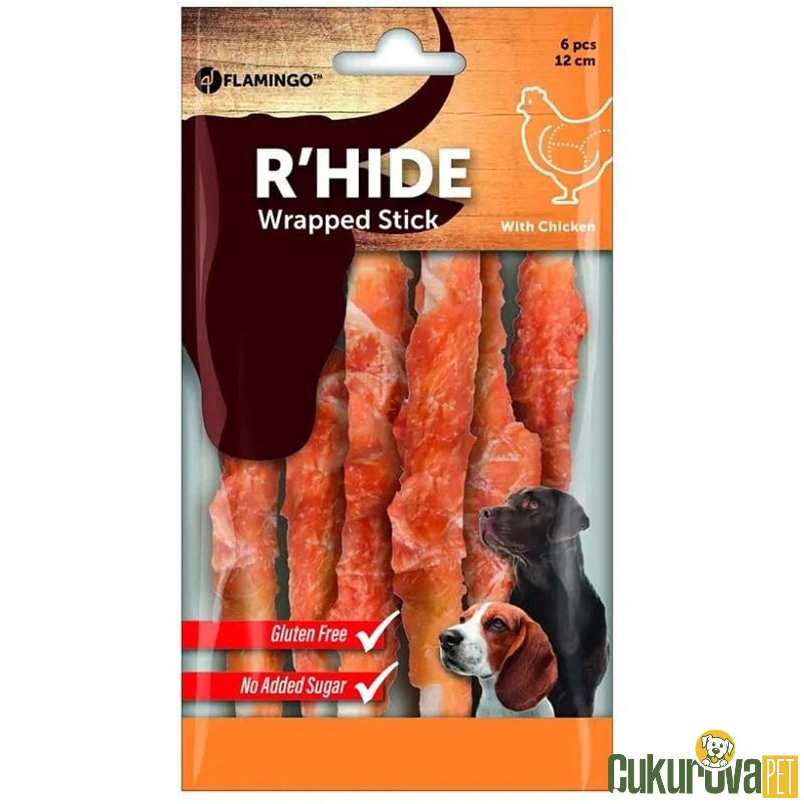 Flamingo Chicken Wrap Çubuk Köpek Ödülü 13 Cm - 6'li