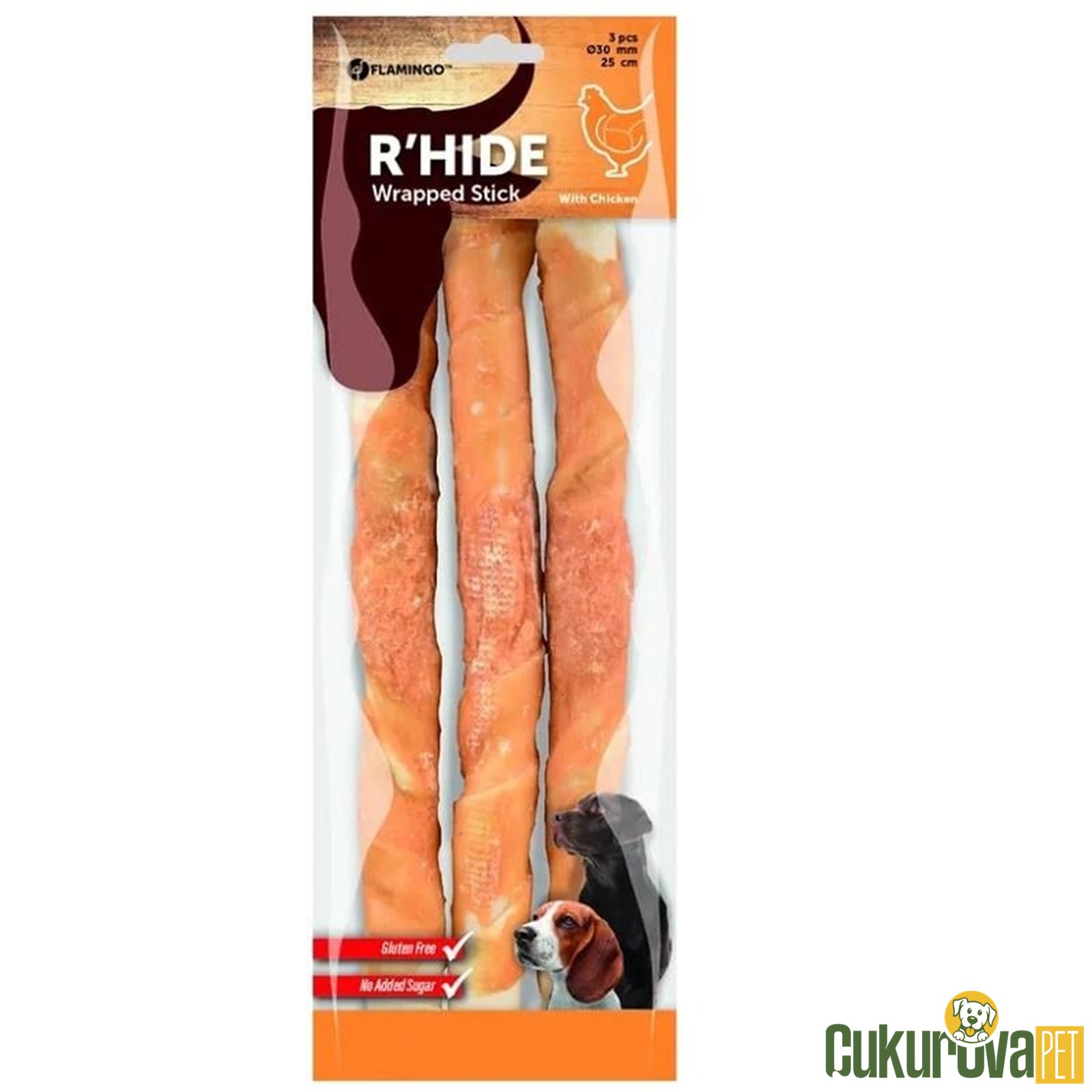 Flamingo R'hide Chicken Wrap Tavuk Kaplı Kemi̇k 25 Cm - 3'lü