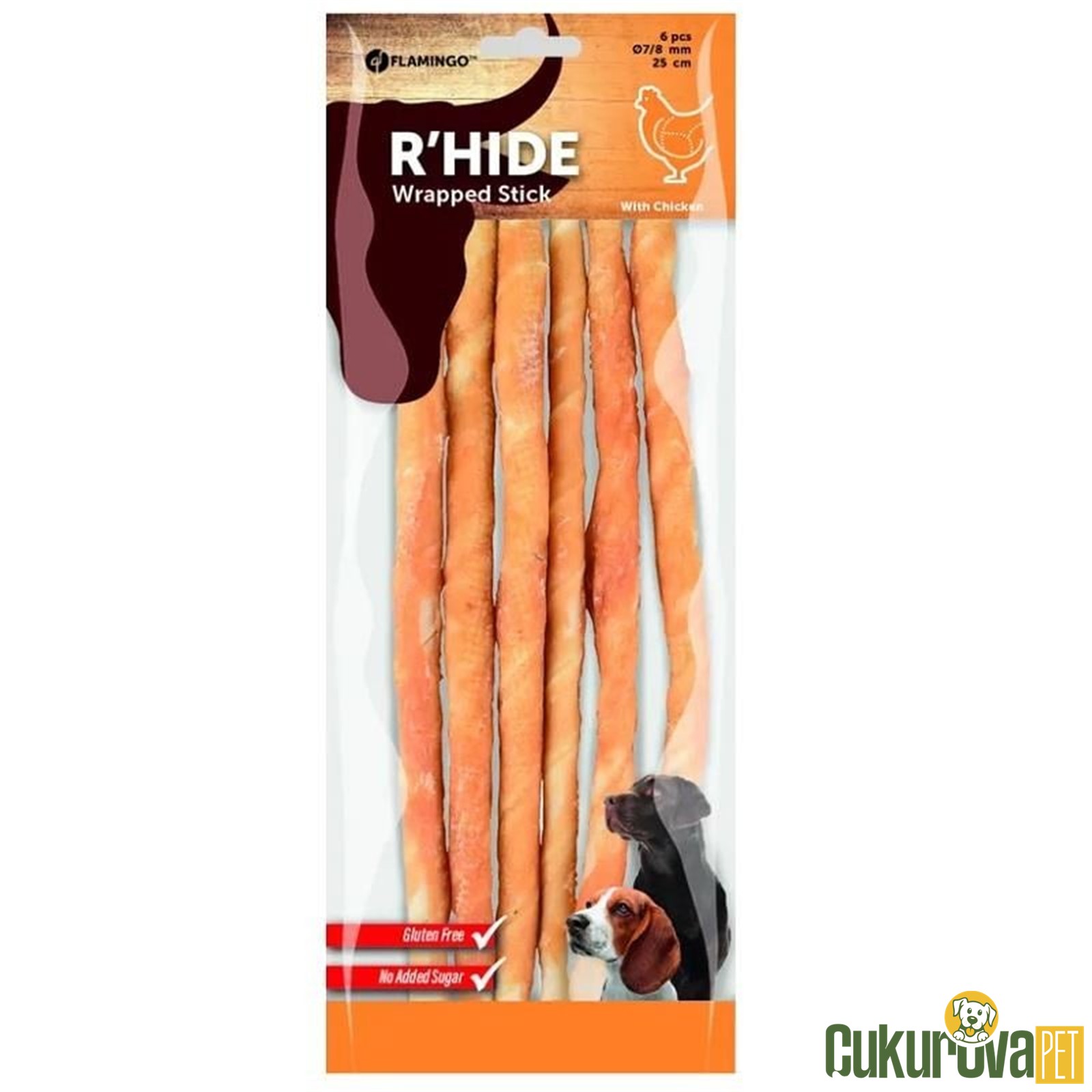 Flamingo R'hide Wrap Tavuk Kapli Kemi̇k 25 Cm - 6'li