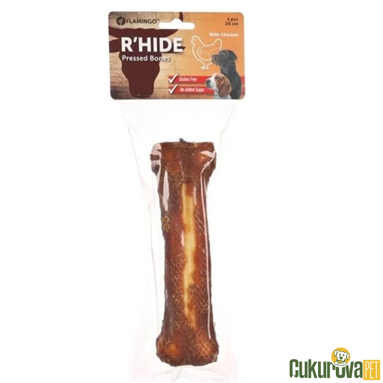Flamingo R'hide Tavuk Eti Kaplı Kemi̇k Köpek Ödülü 20 Cm