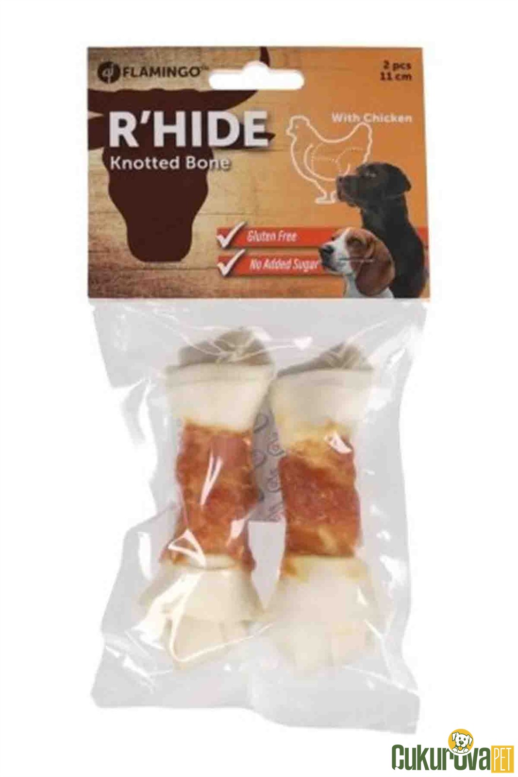 Flamingo Tavuklu Düğümlü Köpek Ödül Kemi̇ği̇ 11 Cm - 2'li̇ - S