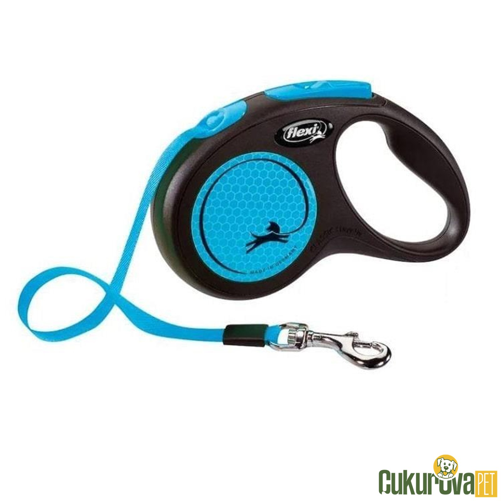 Flexi Neon 5 M Otomatik Şerit Tasma M Mavi