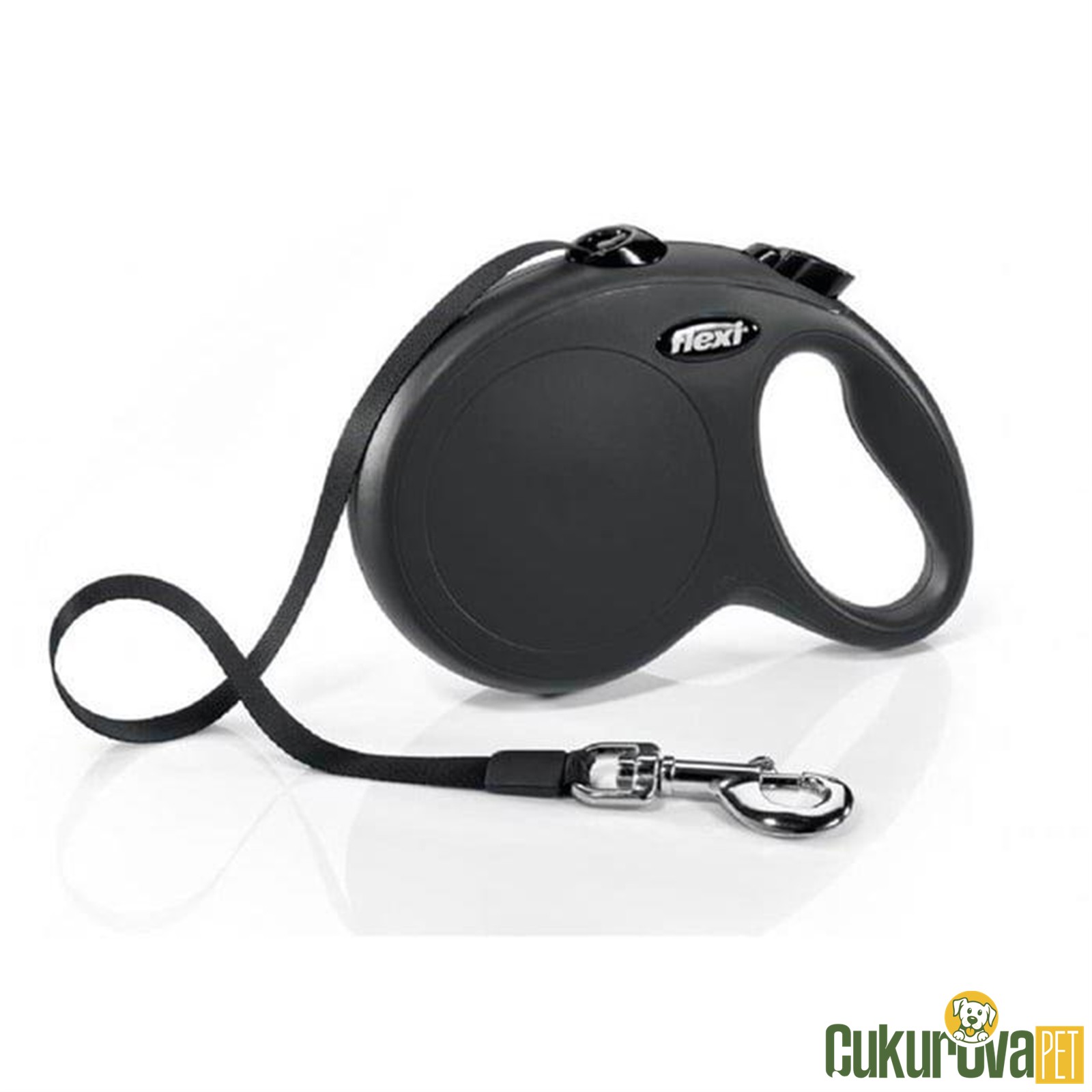 Flexi New Classic 5 M Otomatik Şerit Gezdirme Kayışı L Siyah