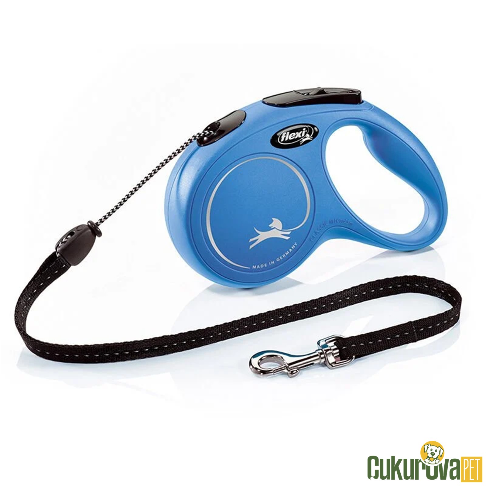 Flexi New Classic 5 M İp Ti̇pi̇ Otomati̇k Gezdi̇rme Kayışı M Mavi̇