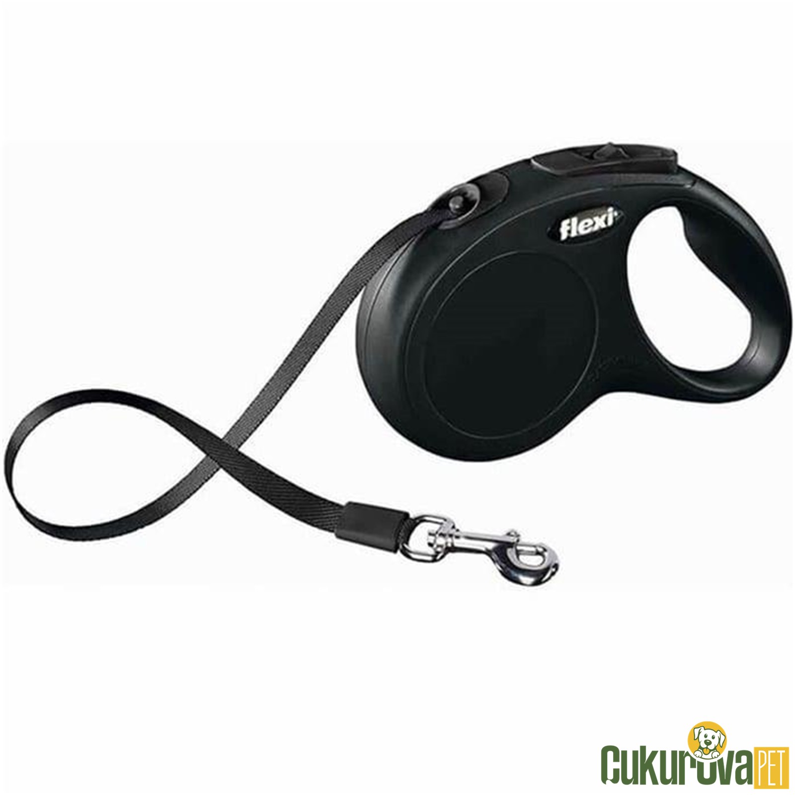 Flexi New Classic 5 M Otomatik Şerit Köpek Gezdirme Kayışı S Siyah