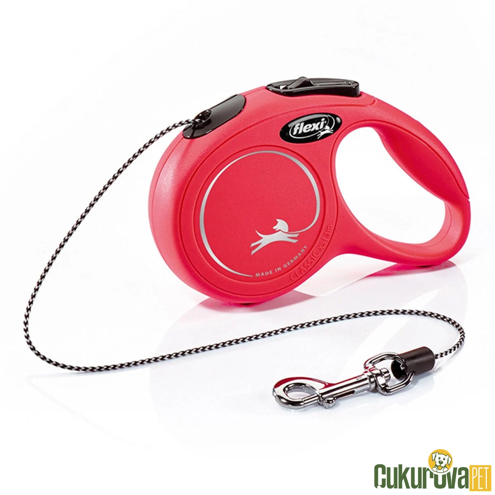 Flexi New Classic 3 M Otomatik İp Köpek Gezdirme Kayışı Xs Kırmızı