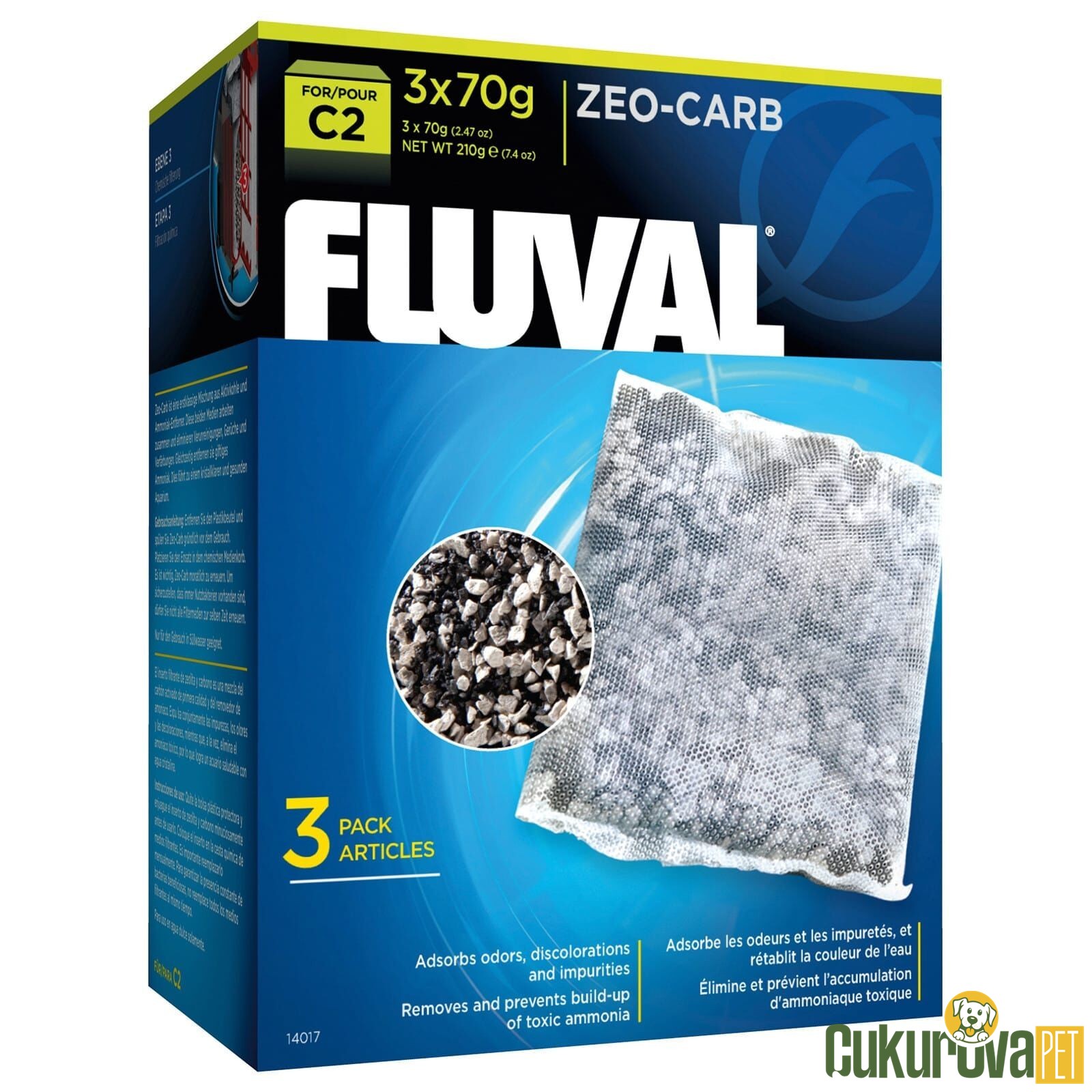 Fluval C2 Zeo-Carb Biyolojik Filtre Malzemesi 3 x 70 Gr