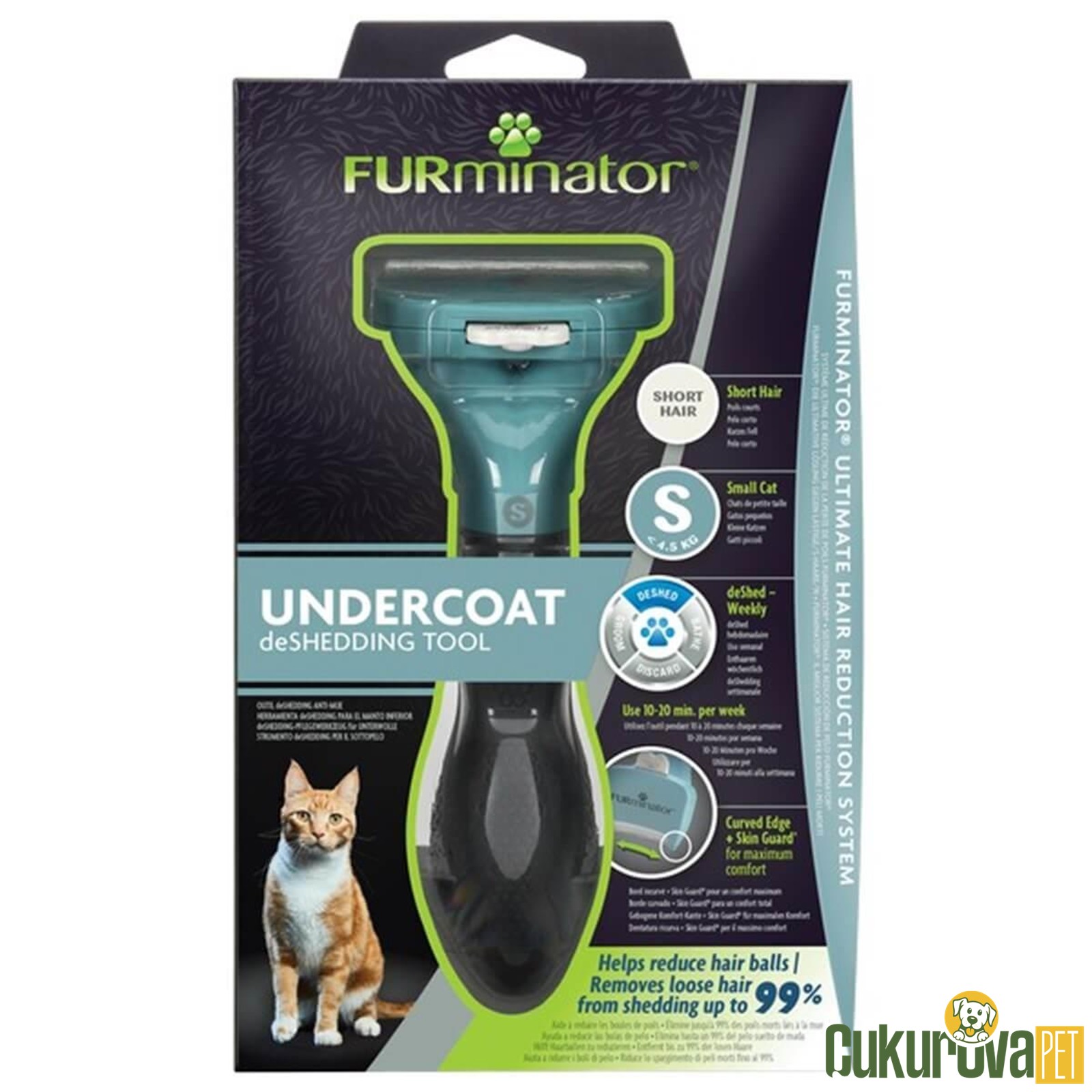 Furminator Kısa Tüylü Kedi̇ Tarağı - S