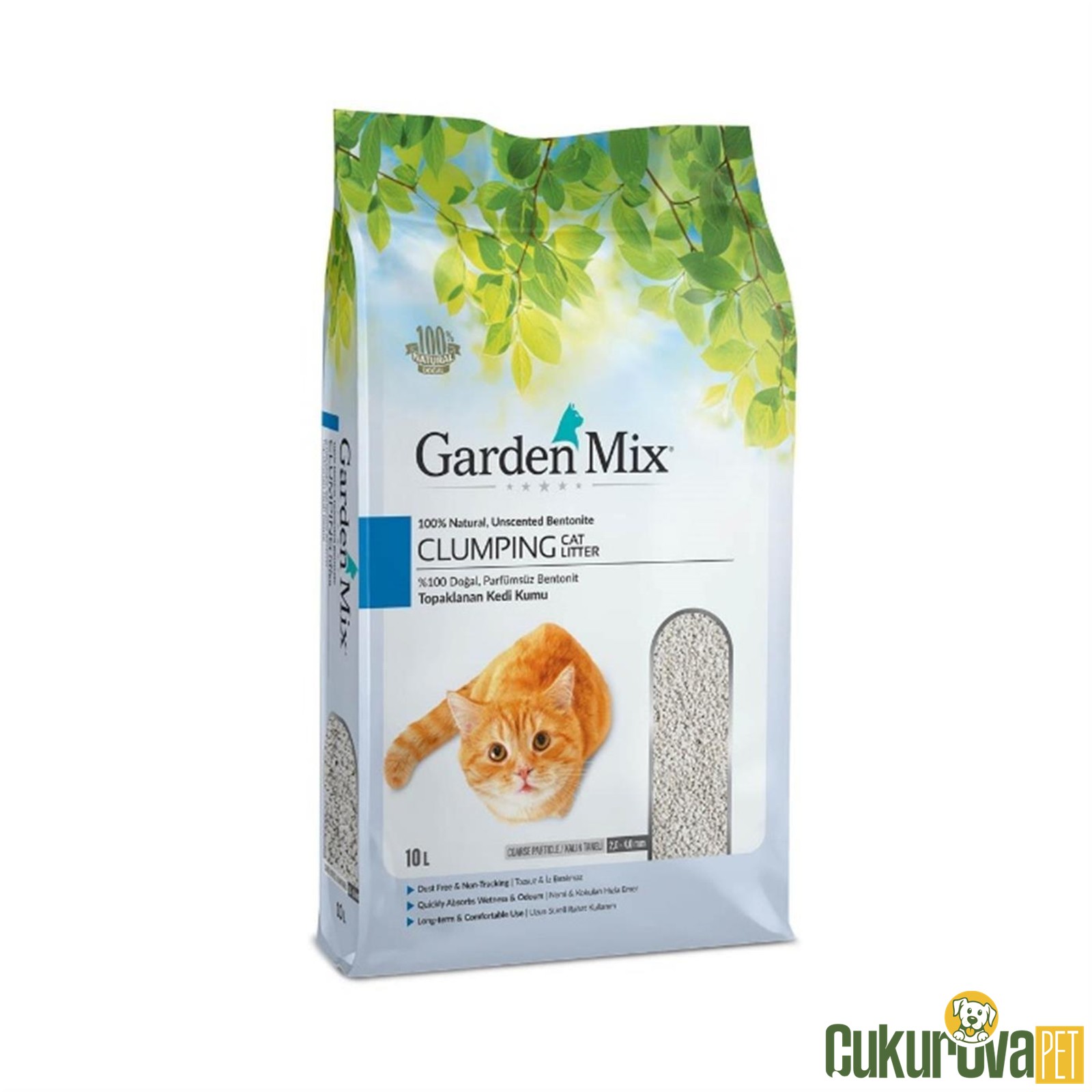 Gardenmix Bentonit Parfümsüz Doğal Kalın Kedi Kumu 10 L