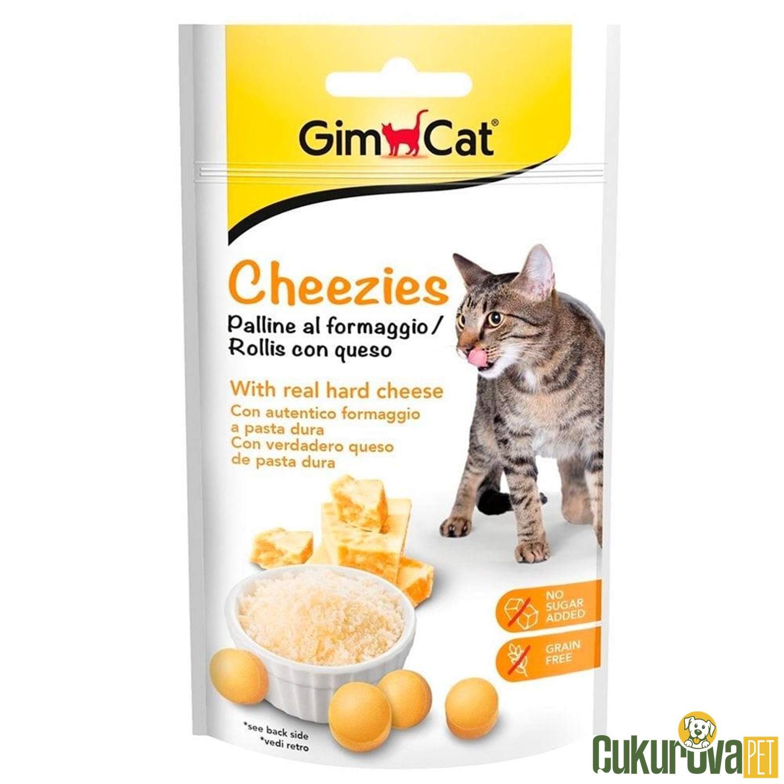 Gimcat Cheezies Peyni̇r Aromalı Şekersi̇z Kedi̇ Ödül Maması 50 Gr