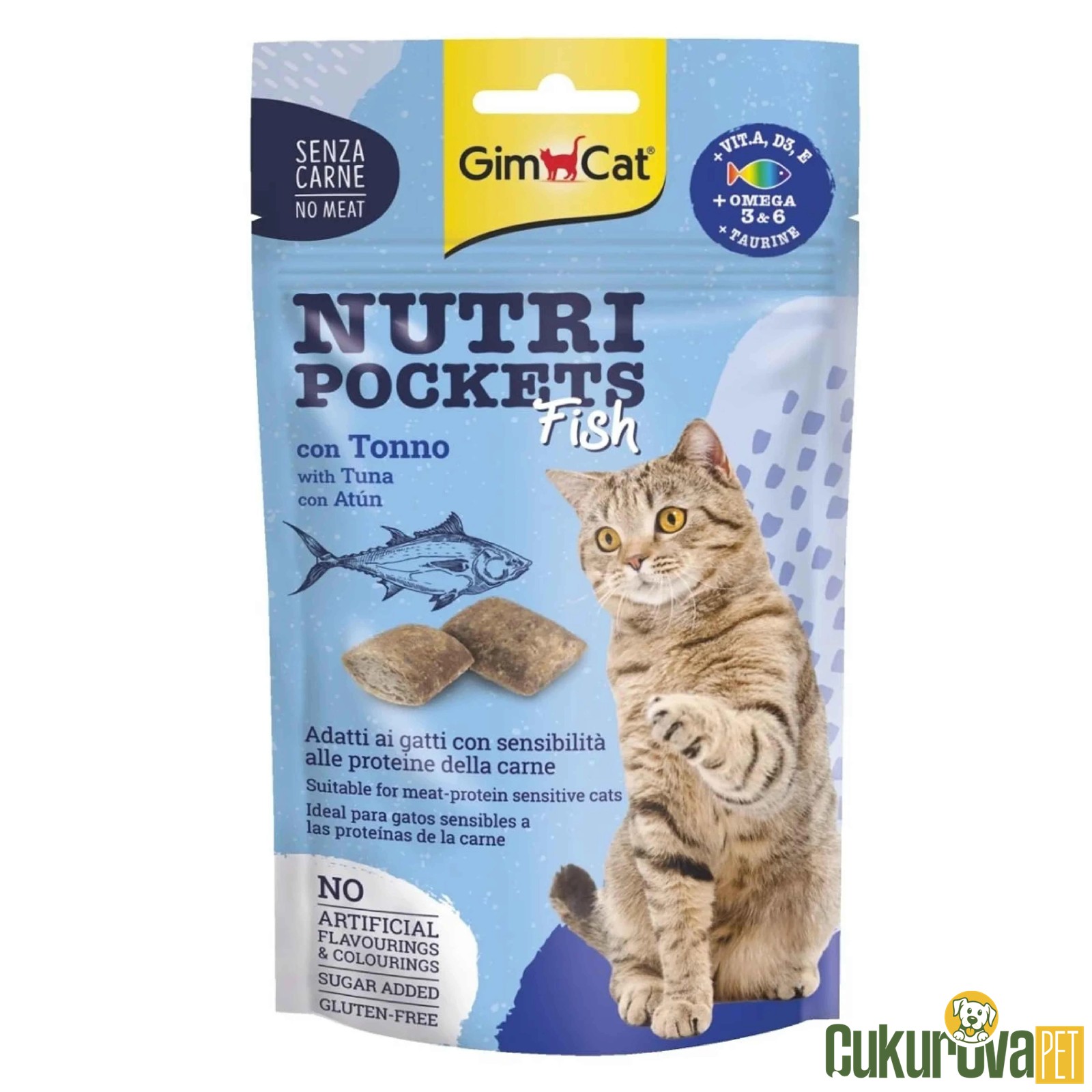 Gimcat Nutri Pockets Fish With Tuna Kedi Ödül Tableti 60 Gr