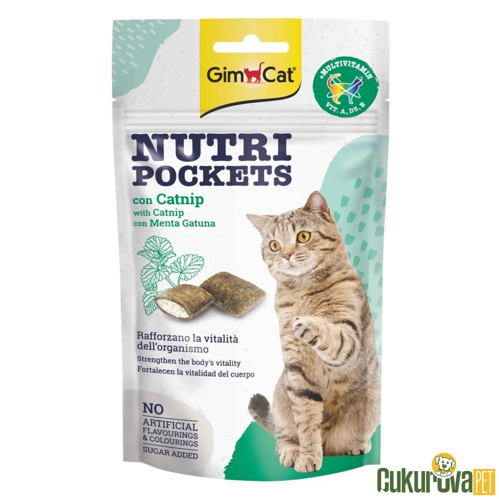 Gimcat Nutri Pockets Kedi Otu & Multivitamin Kedi Ödül Tableti 60 Gr