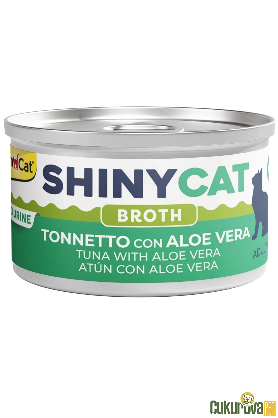 Gimcat ShinyCat Broth Sos İçinde Aloe Veralı Ve Ton Balıklı Yetişki̇n Kedi̇ Konservesi̇ 70 Gr