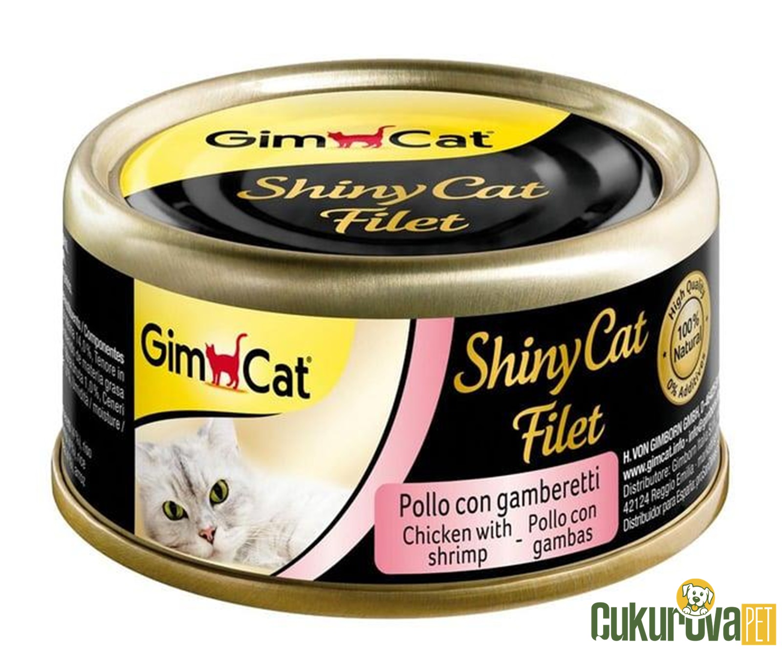 Gimcat ShinyCat Kıyılmış Tavuklu Ve Karidesli Kedi̇ Konservesi 70 Gr