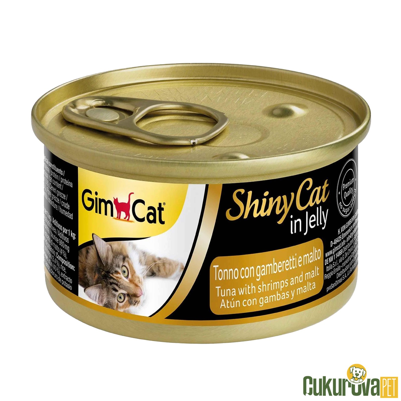 Gimcat ShinyCat Karidesli & Ton Balıklı Malt Özlü Kedi Konservesi 70 Gr