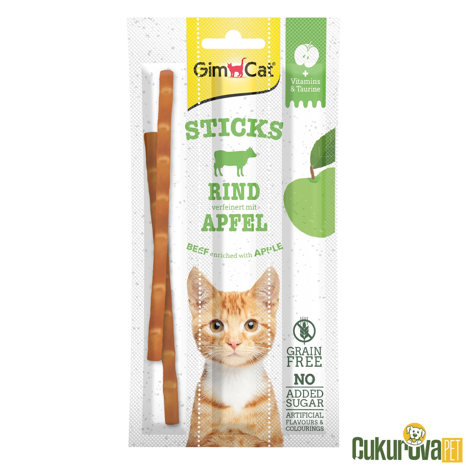 Gimcat Super Food Sığır Etli Ve Elmalı Kedi Ödül Çubuğu 15 Gr - 3 Lü