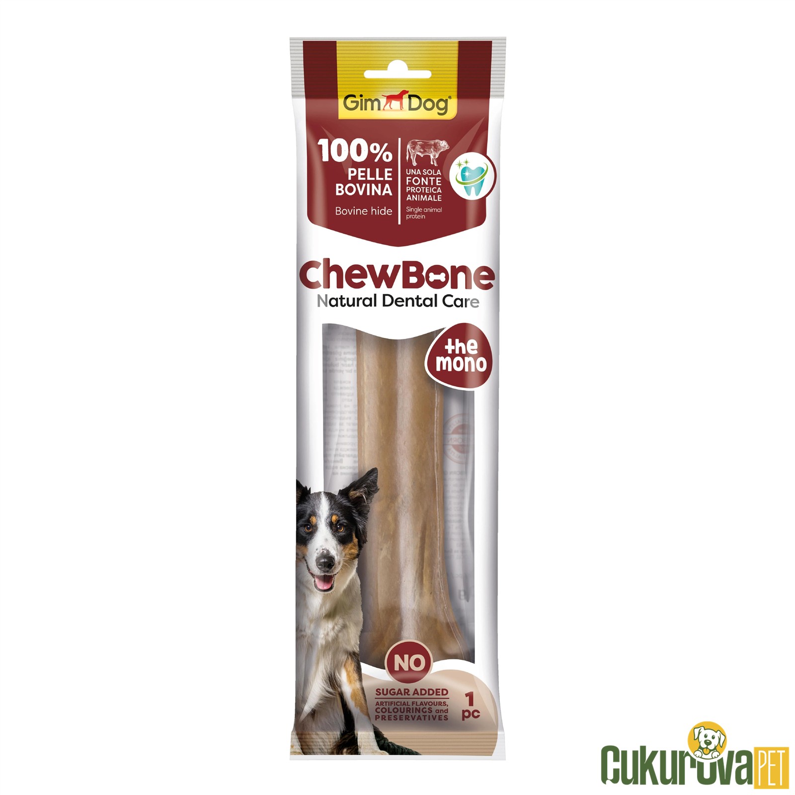 Gimdog Chew Bones Press Köpek Çiğneme Kemiği 25 Cm - 210 Gr - Naturel
