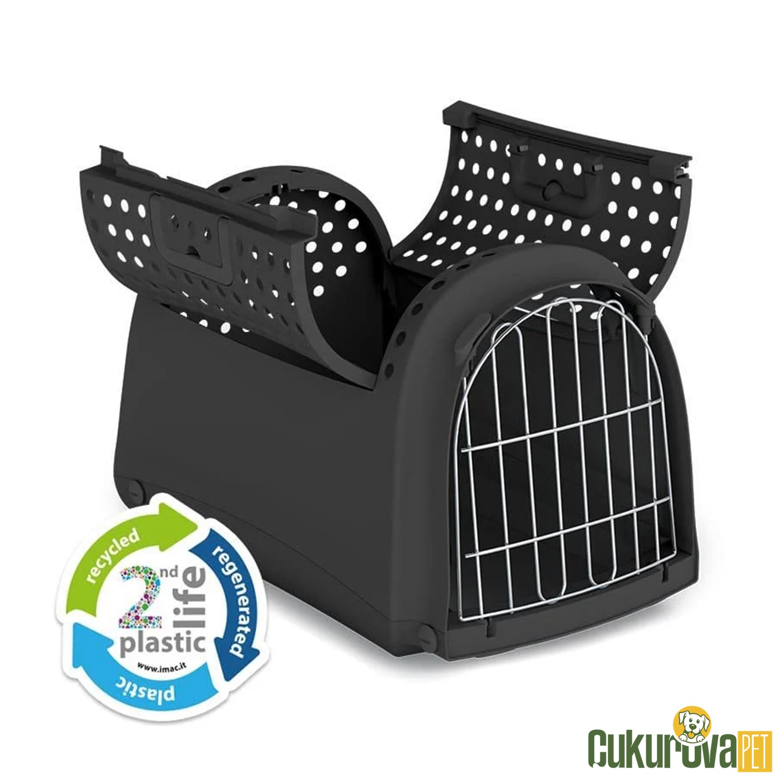 Imac Kedi & Köpek Taşıma Kafesi Linus Cabrio - Antrasit - 50 x 32 x 34.5 Cm