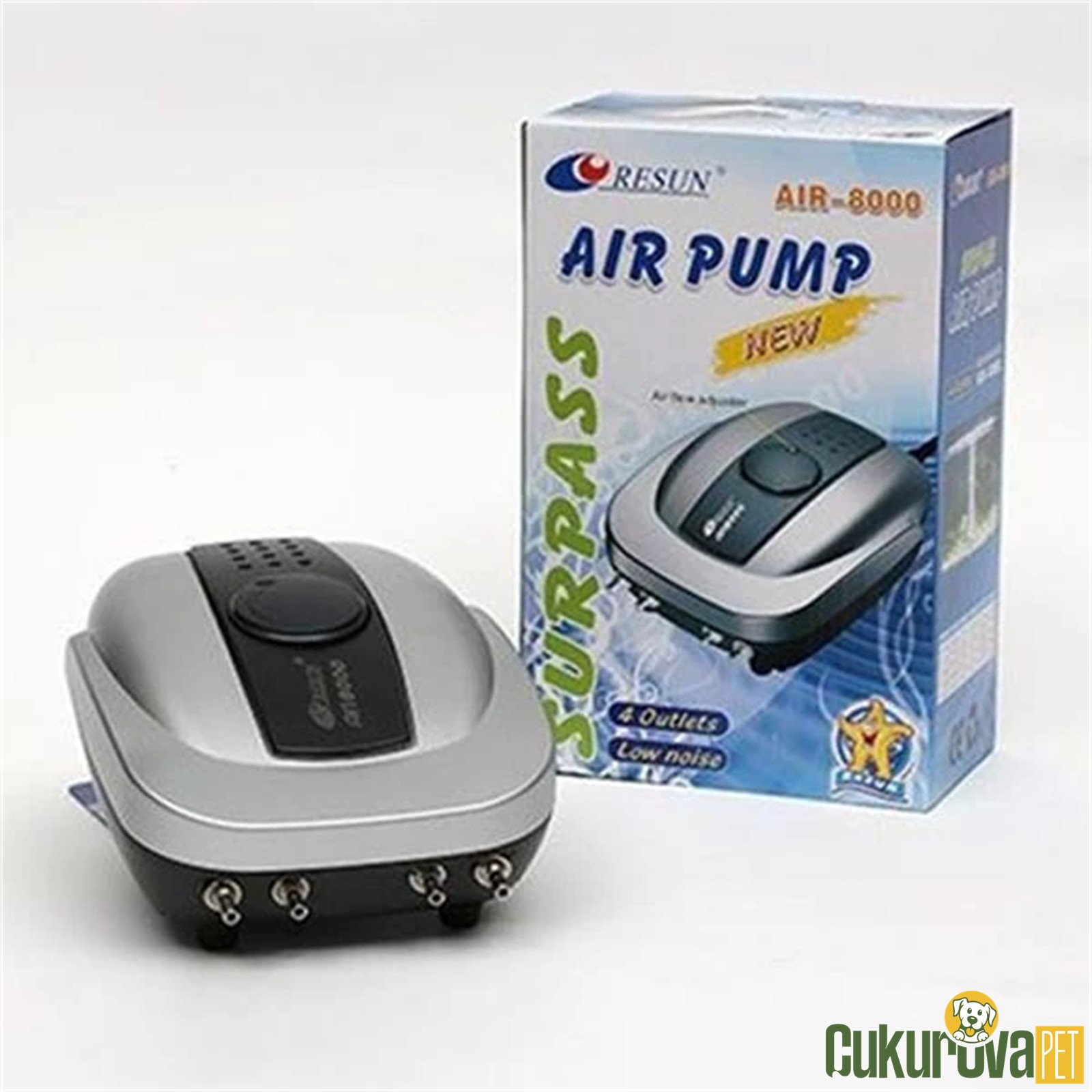 Resun Air - 8000 Akvaryum Hava Motoru 4 Çıkış