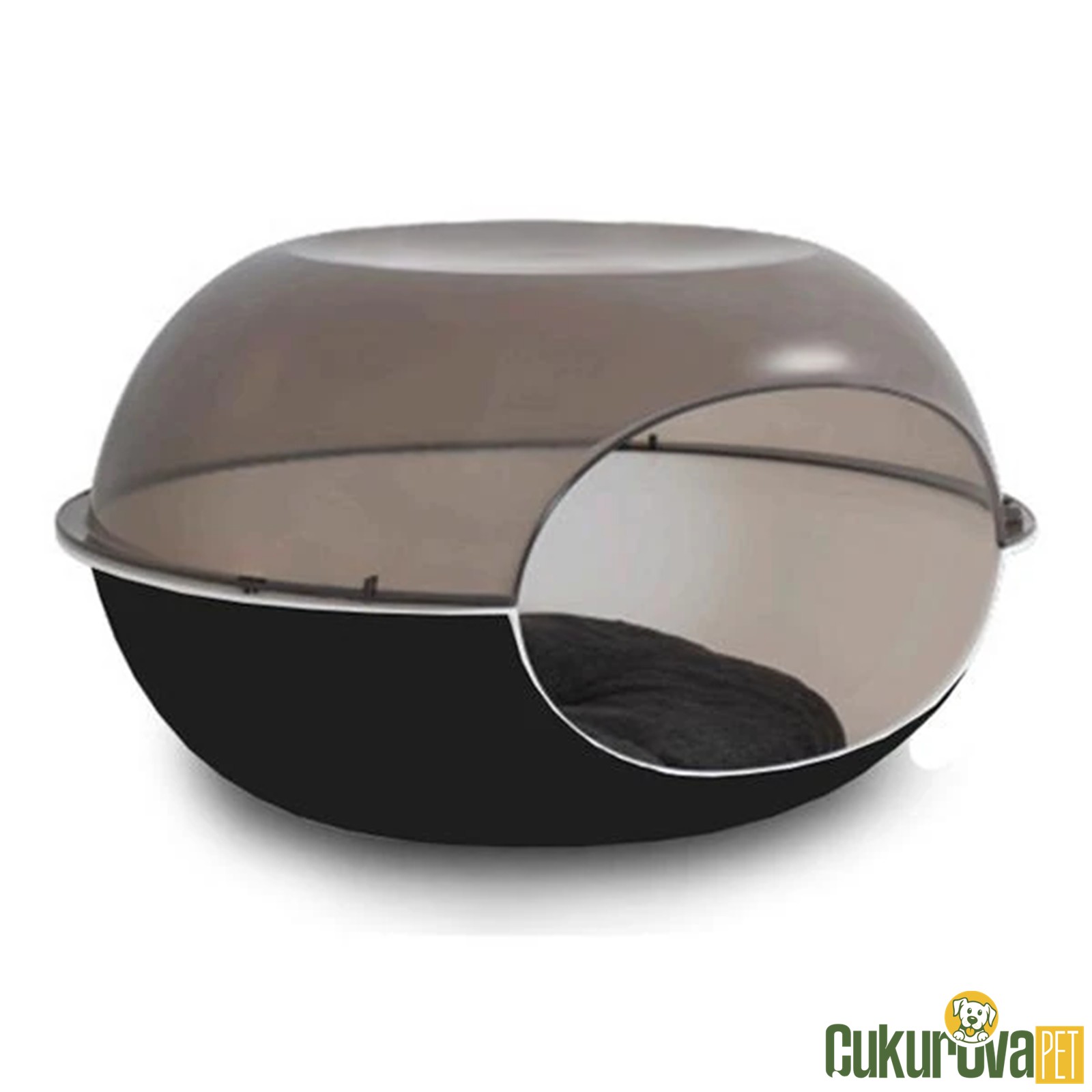 Mp Bergamo Luna Plastik Kedi Evi 57 x 38 x 31 Cm ( Siyah / Kahverengi )