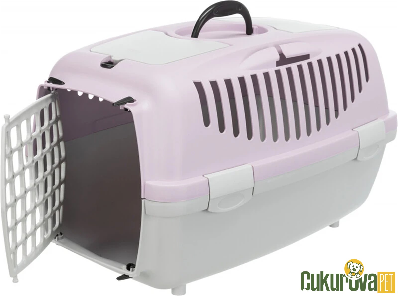 Trixie Plasti̇k Kedi̇ Ve Köpek Taşıma Çantası 37 x 34 x 55 Cm - Açık Gri̇ - Açık Li̇la