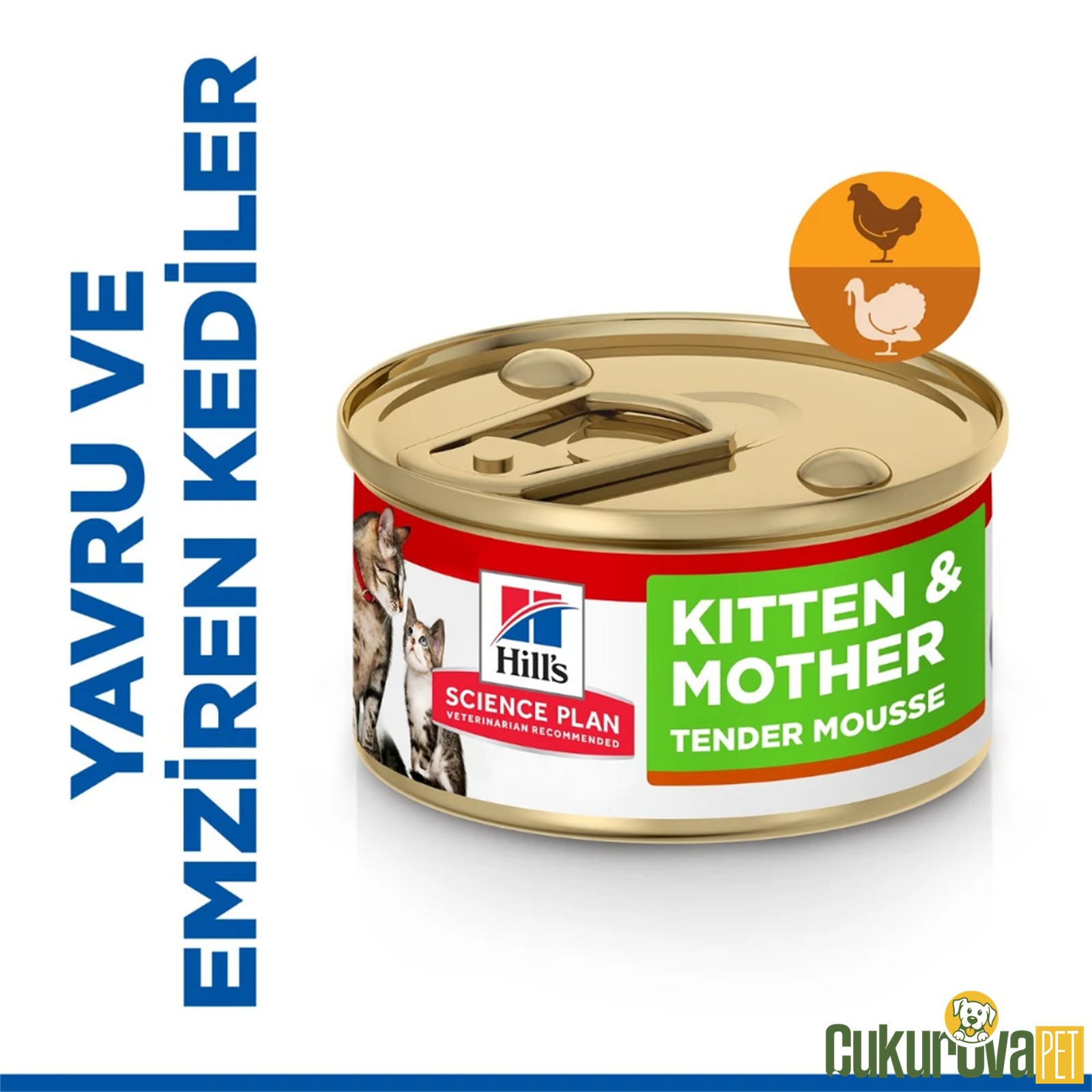 Hill's Kitten & Mother Tavuklu Ve Hi̇ndi̇li̇ Yavru Kedi̇ Konservesi̇ 85 Gr