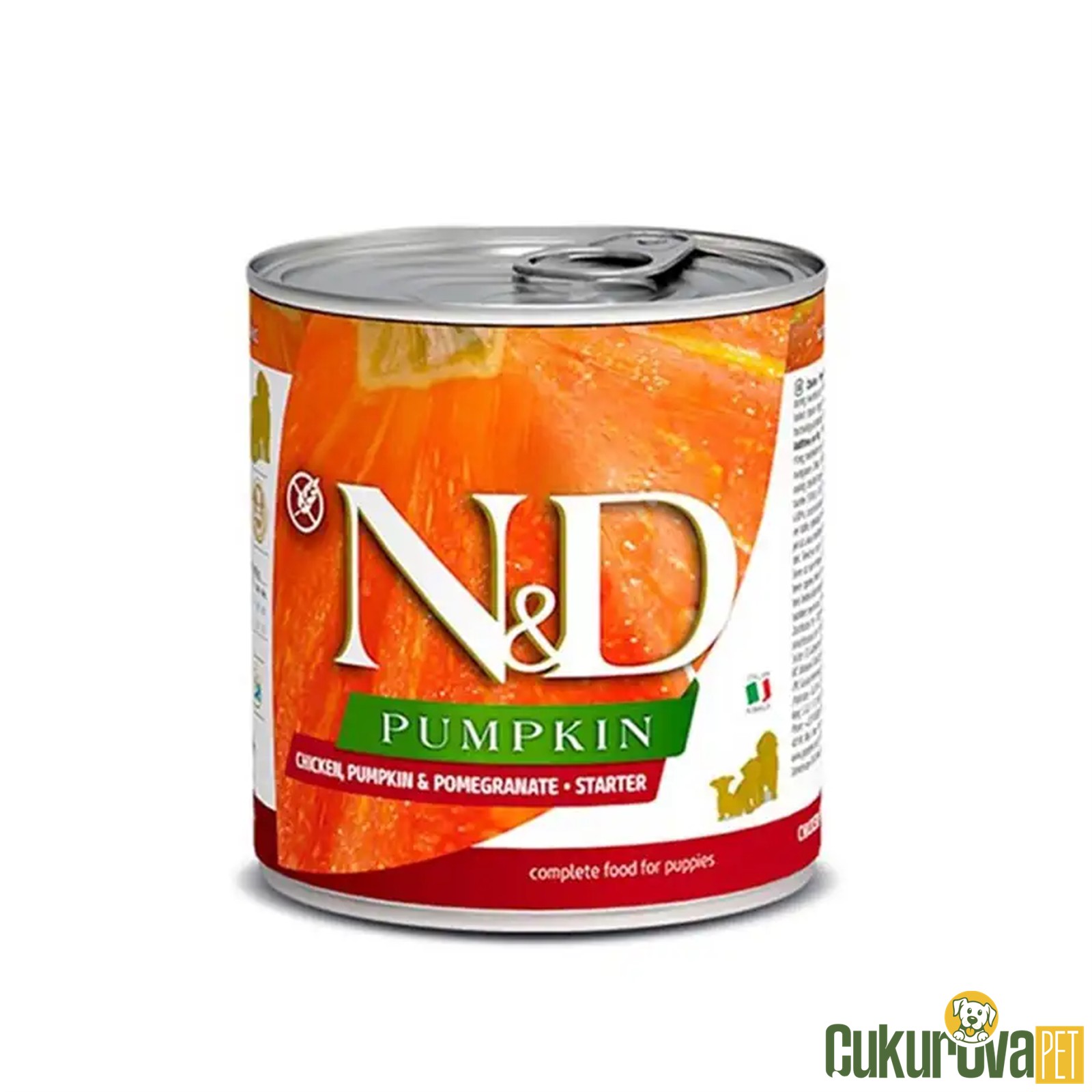 N & D Pumpkin Tavuklu ve Narlı Tahılsız Starter Yavru Köpek Konservesi 285gr