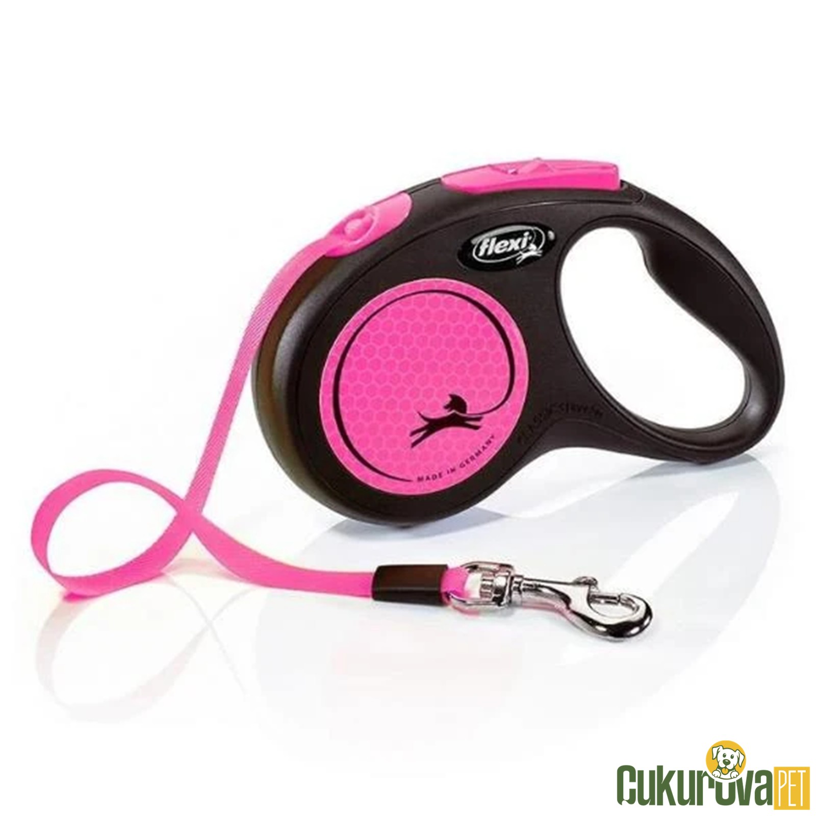 Flexi Neon Reflektörü 5 M Şerit Gezdirme Tasması S Pembe
