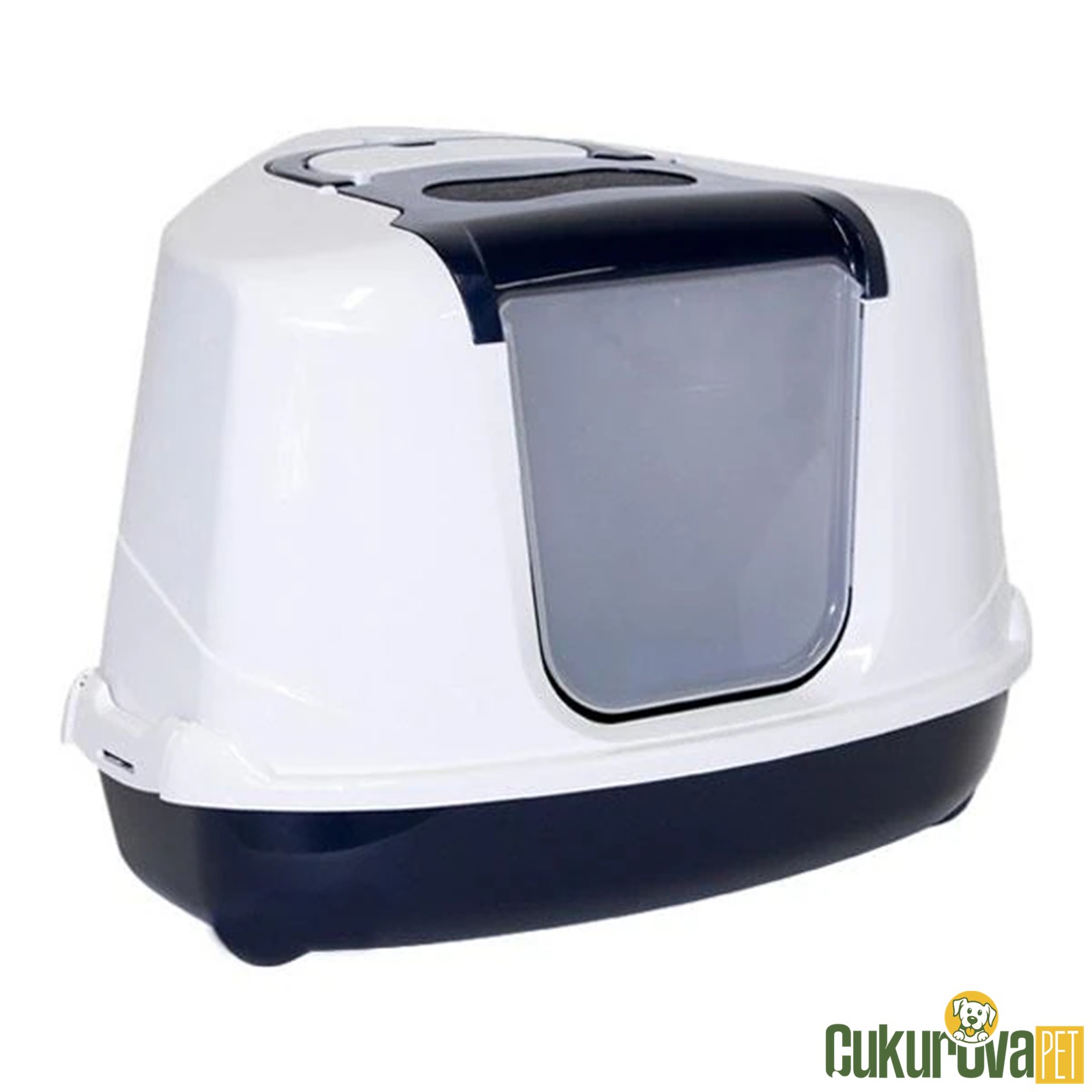 Moderna Köşeli̇ Kapalı Kedi̇ Tuvaleti - Laci̇vert