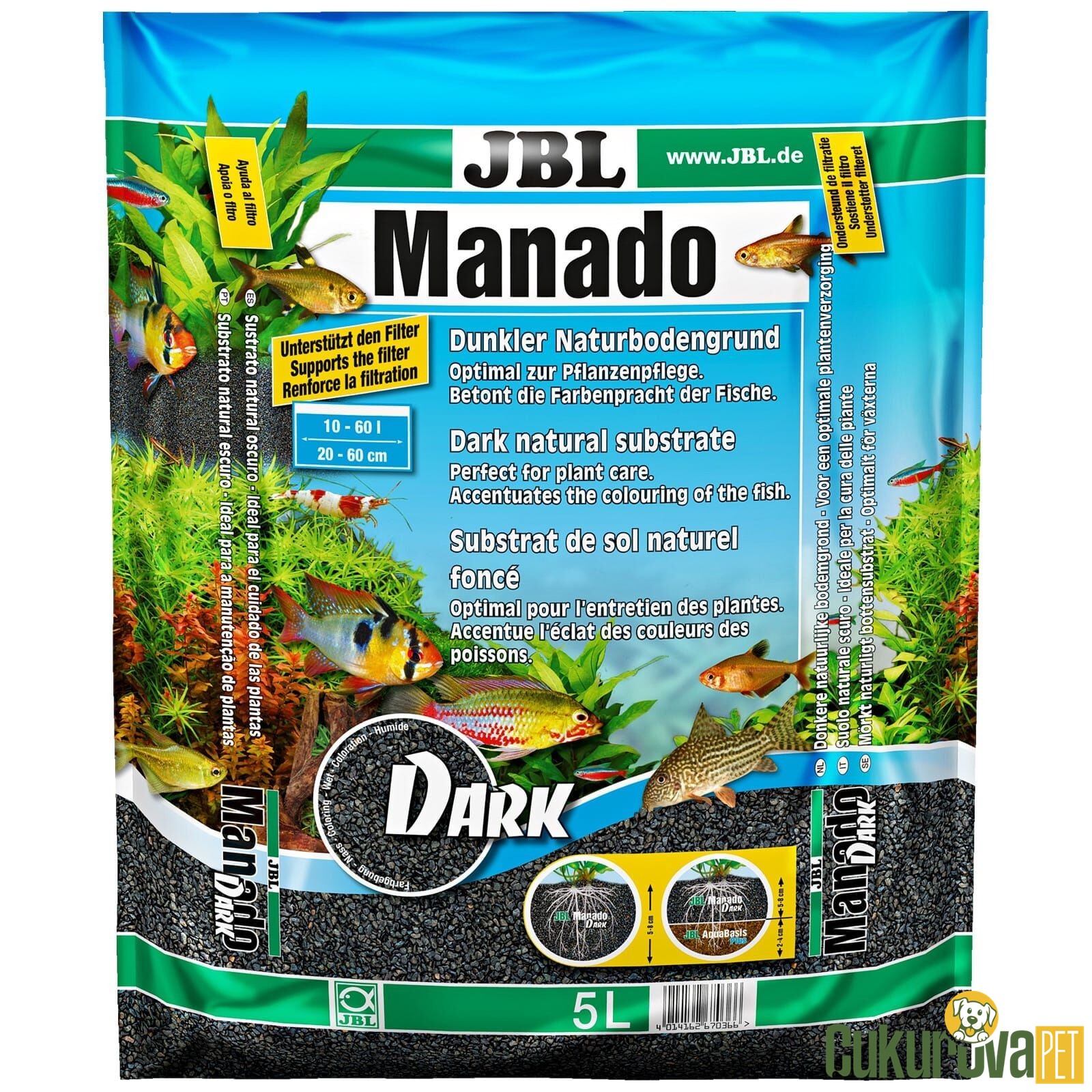 Jbl Manado Dark Akvaryum Kumu Koyu Antrasit 0.4 - 1 Mm / 5 L