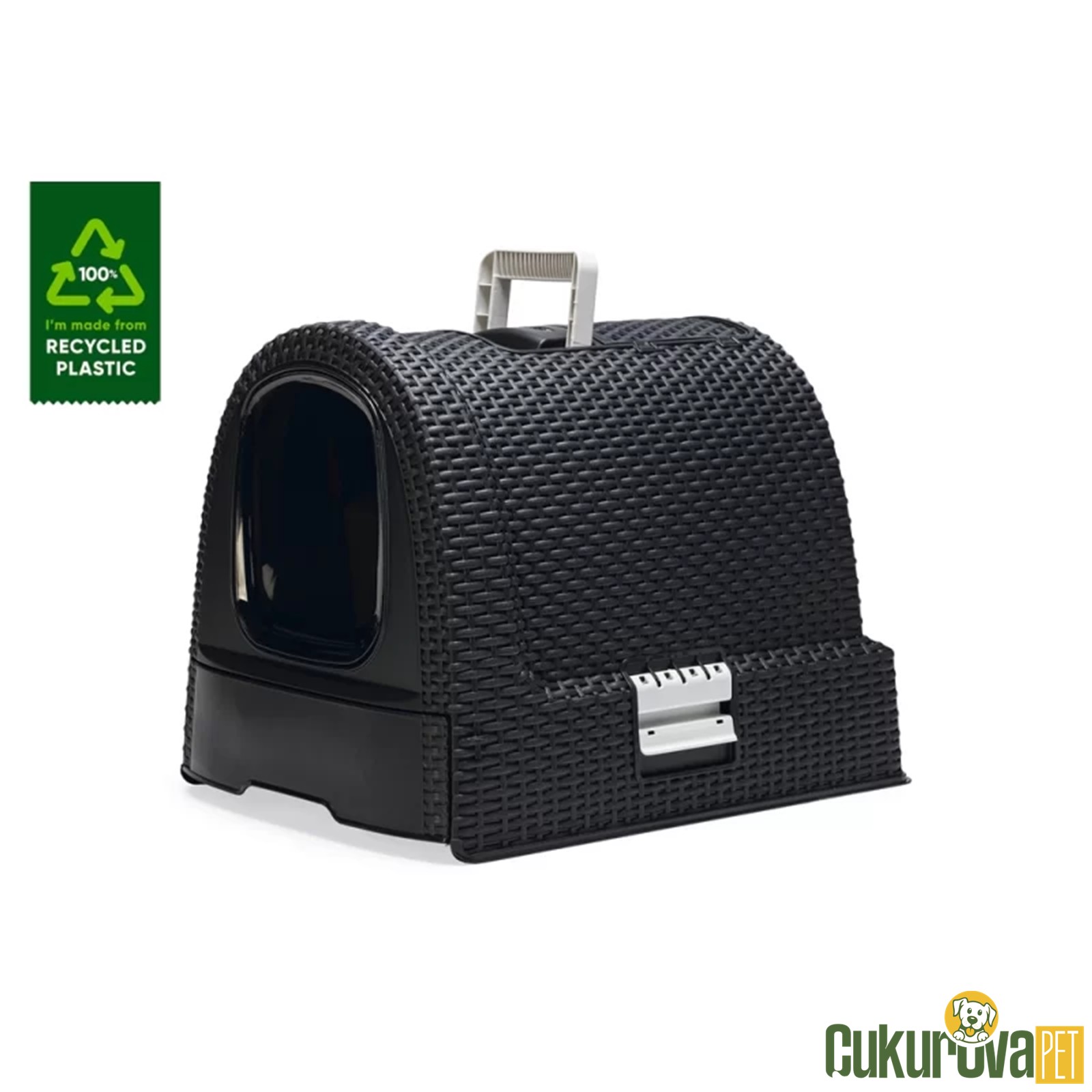 Karlie Plastik Kedi̇ Tuvaleti̇ Antrasi̇t 51 x 38.5 x 39.5 Cm