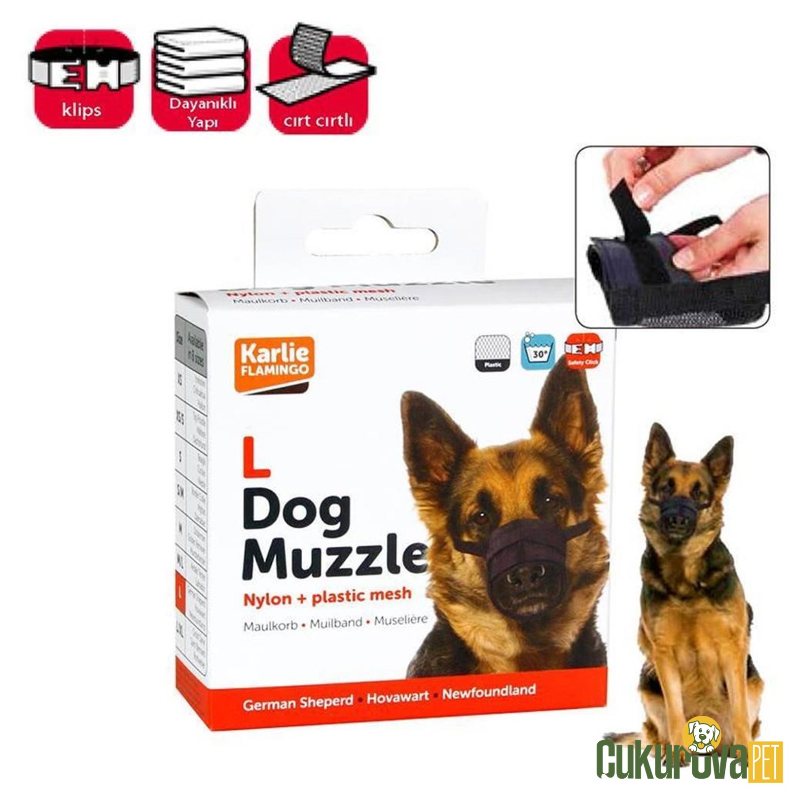 Karlie Soft Köpek Ağızlığı 49 - 80 Cm ( Siyah ) L