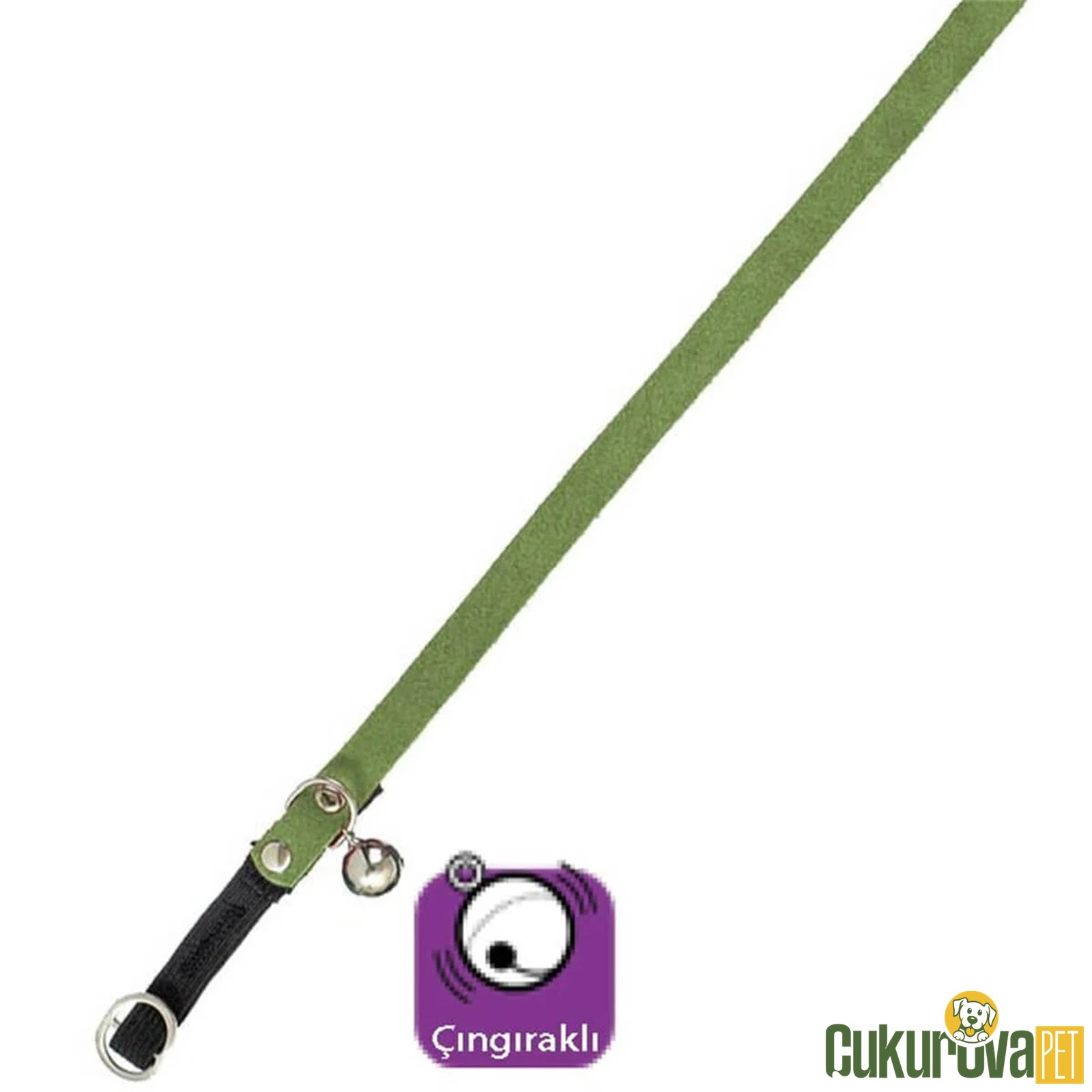Karlie Kedi Boyun Tasması Süet Yeşil 30 Cm