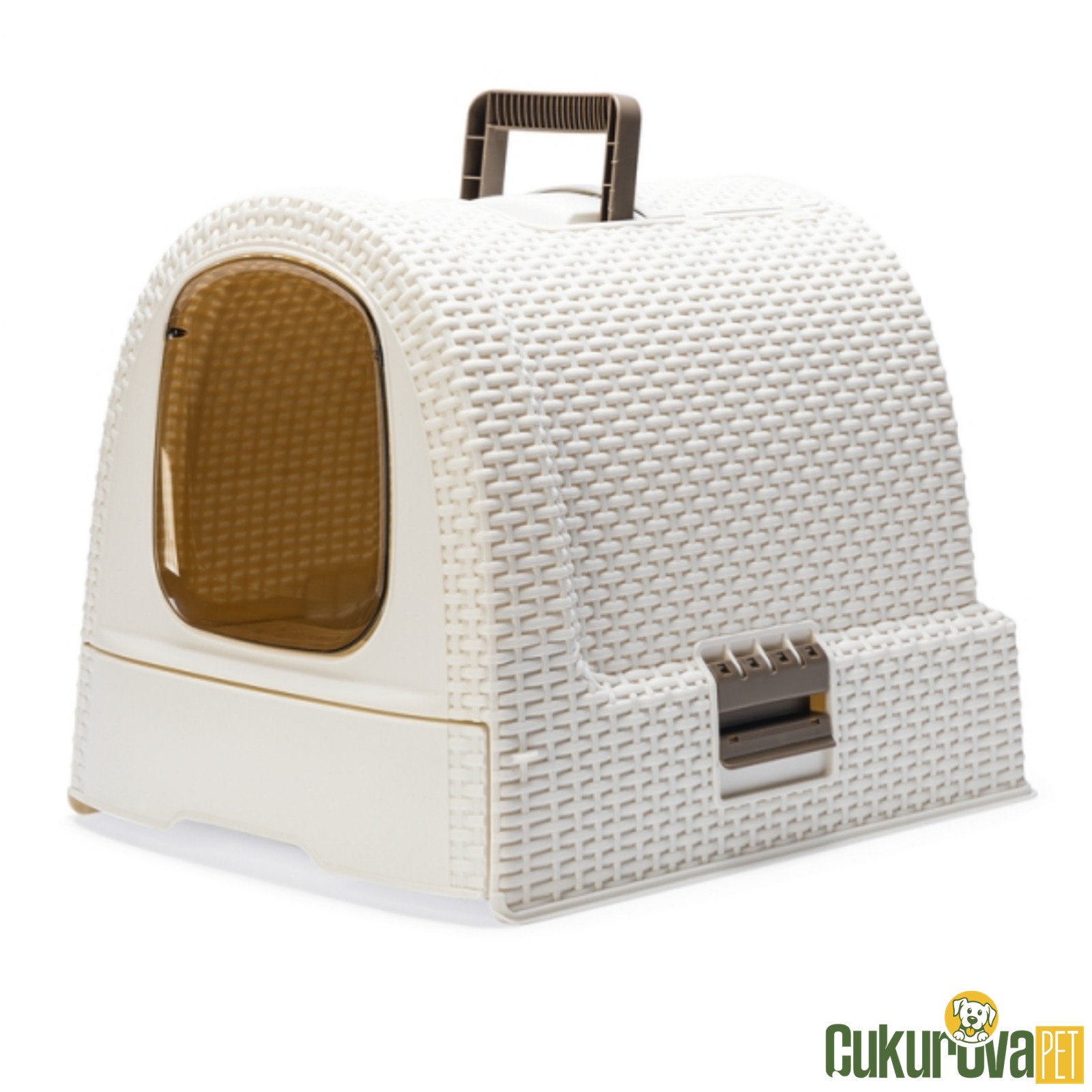 Karlie Çekmeceli Kapalı Kedi Tuvaleti Beyaz