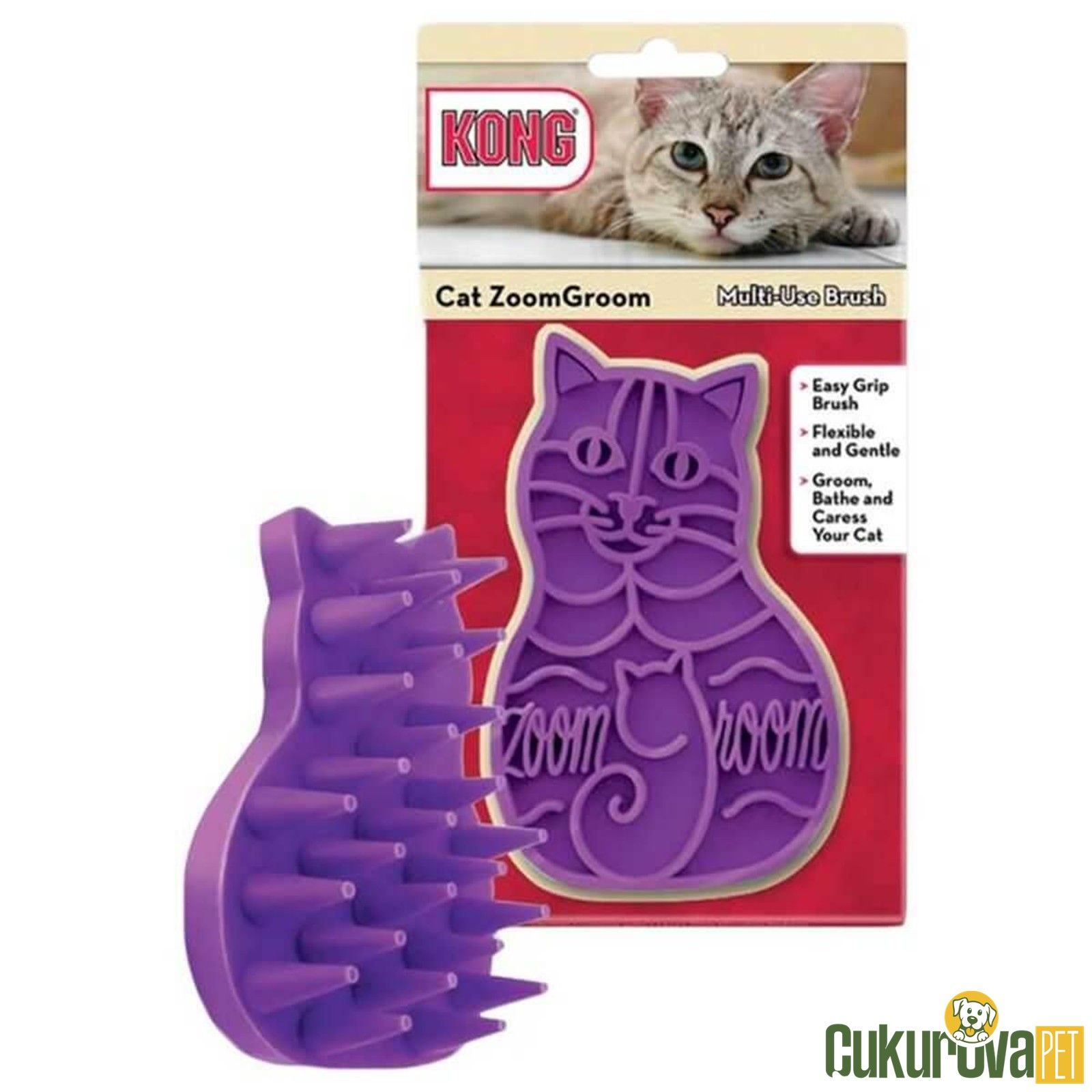Kong Kedi̇ Tarağı Zoomgroom Mor