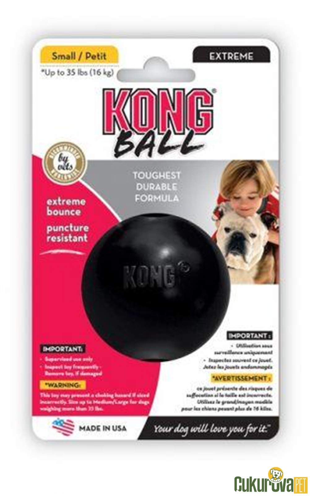Kong Extreme Plastik Köpek Oyun Topu - 6 Cm - S