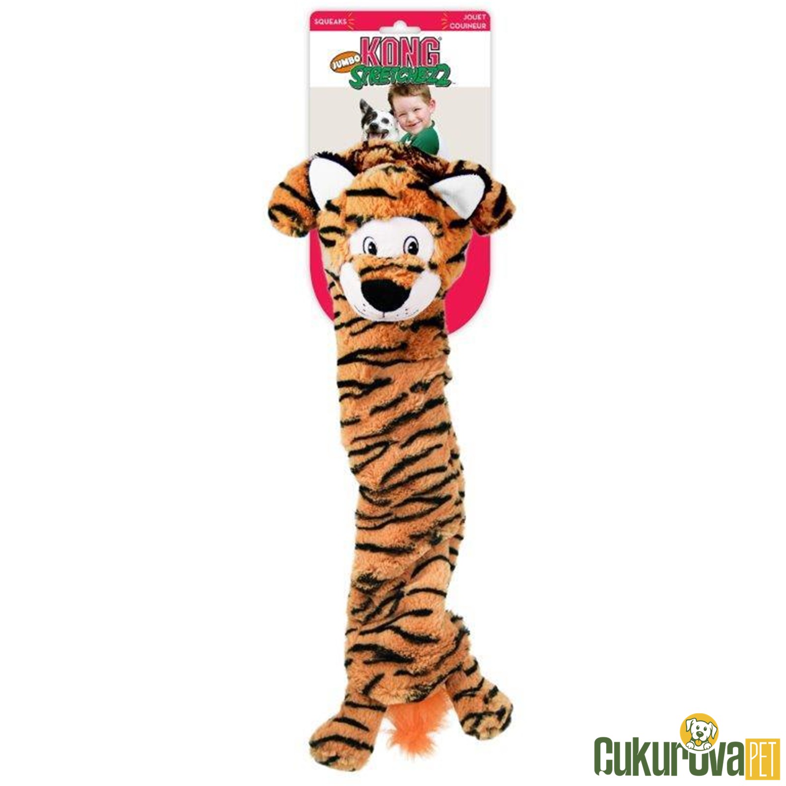 Kong Stretchezz Jumbo Kaplan Köpek Oyuncağı - Xl