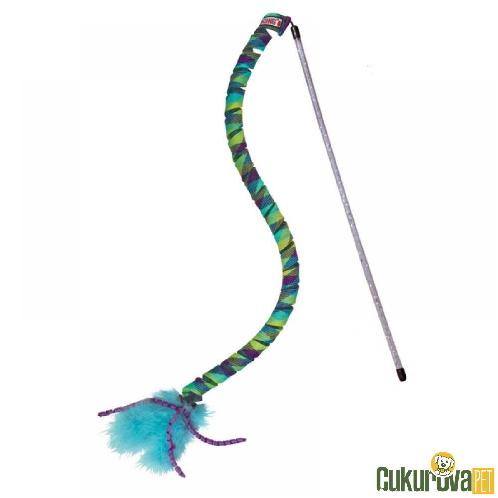 Kong Oyuncaklı Ve Tüylü Kedi̇ Olta Oyuncağı 40 Cm - Karışık Renkli̇